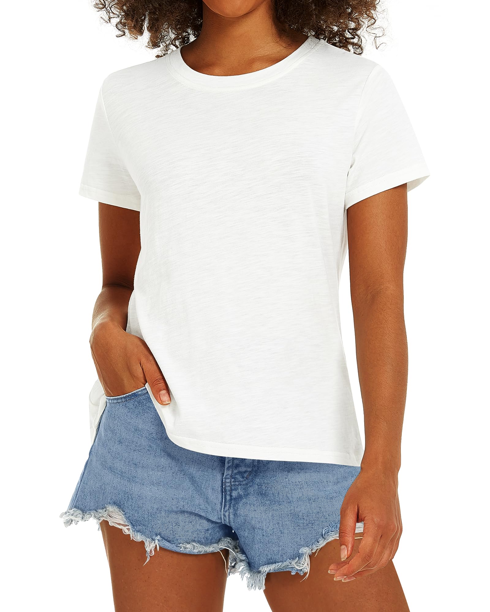 Stelle Women T Shirts Crew Neck Short Sleeve Shirts Soft Summer Classic Fit Tees