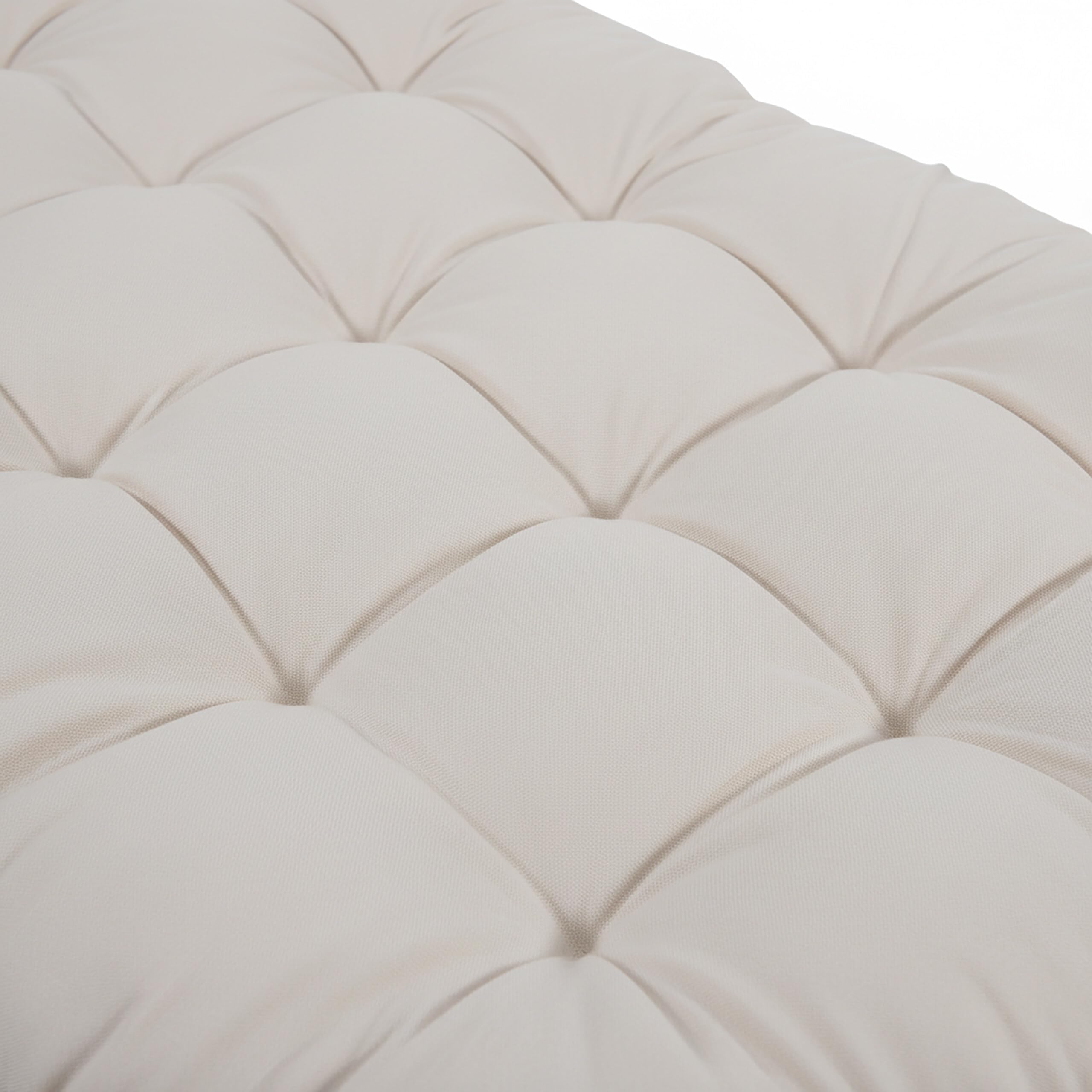 Relaxdays Cuscino Imbottito Trapuntato per Panca e Pallet, 180x70 cm, con Lacci, da Esterno, Beige