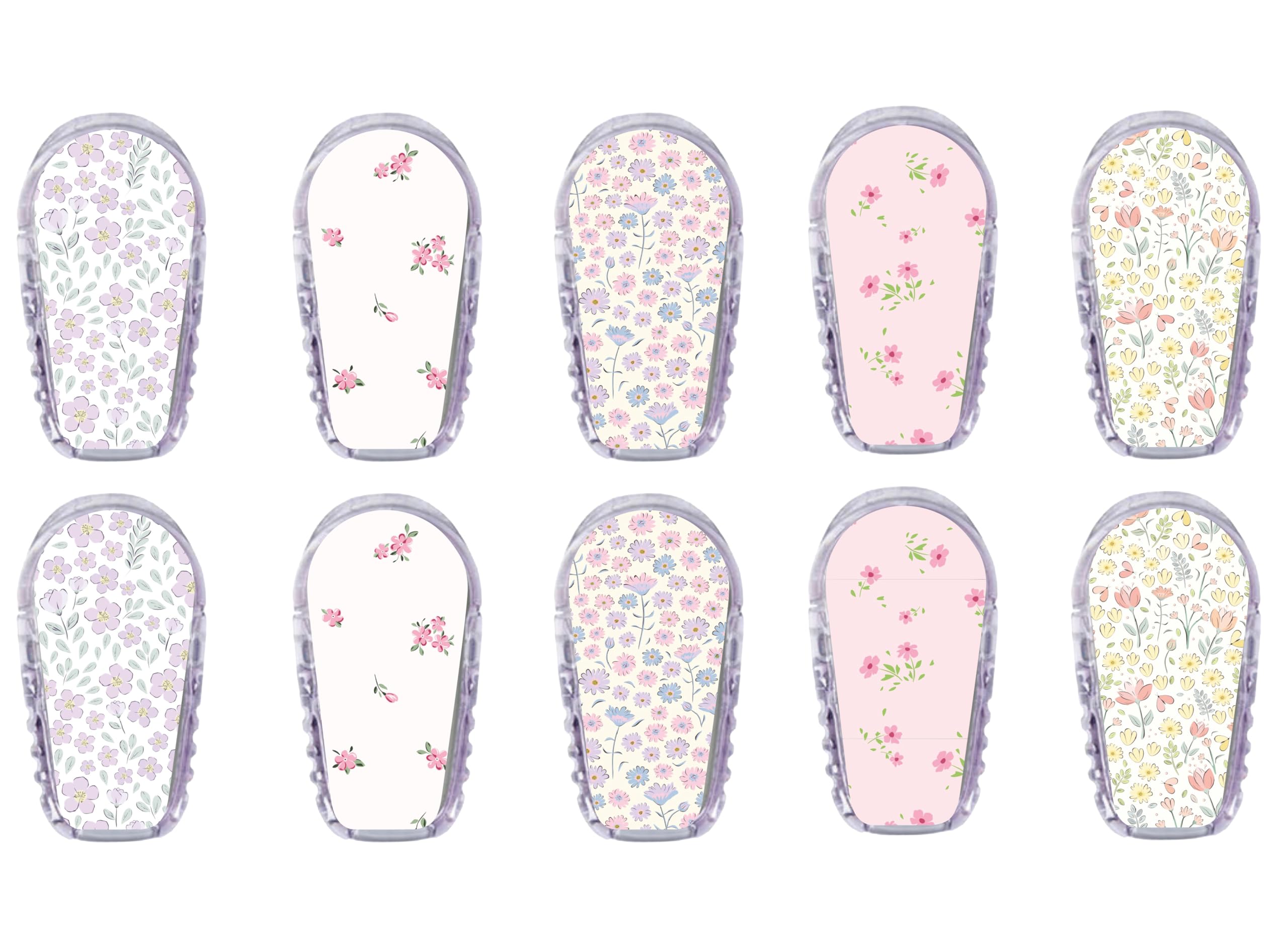 Glucomart Adhesive Transmitter Stickers for Dexcom G6 (10 Count) – Pair with Glucomart CGM Patches, Waterproof & Durable (Spring Floral Variety Pack) (G6 Transmitter Stickers)