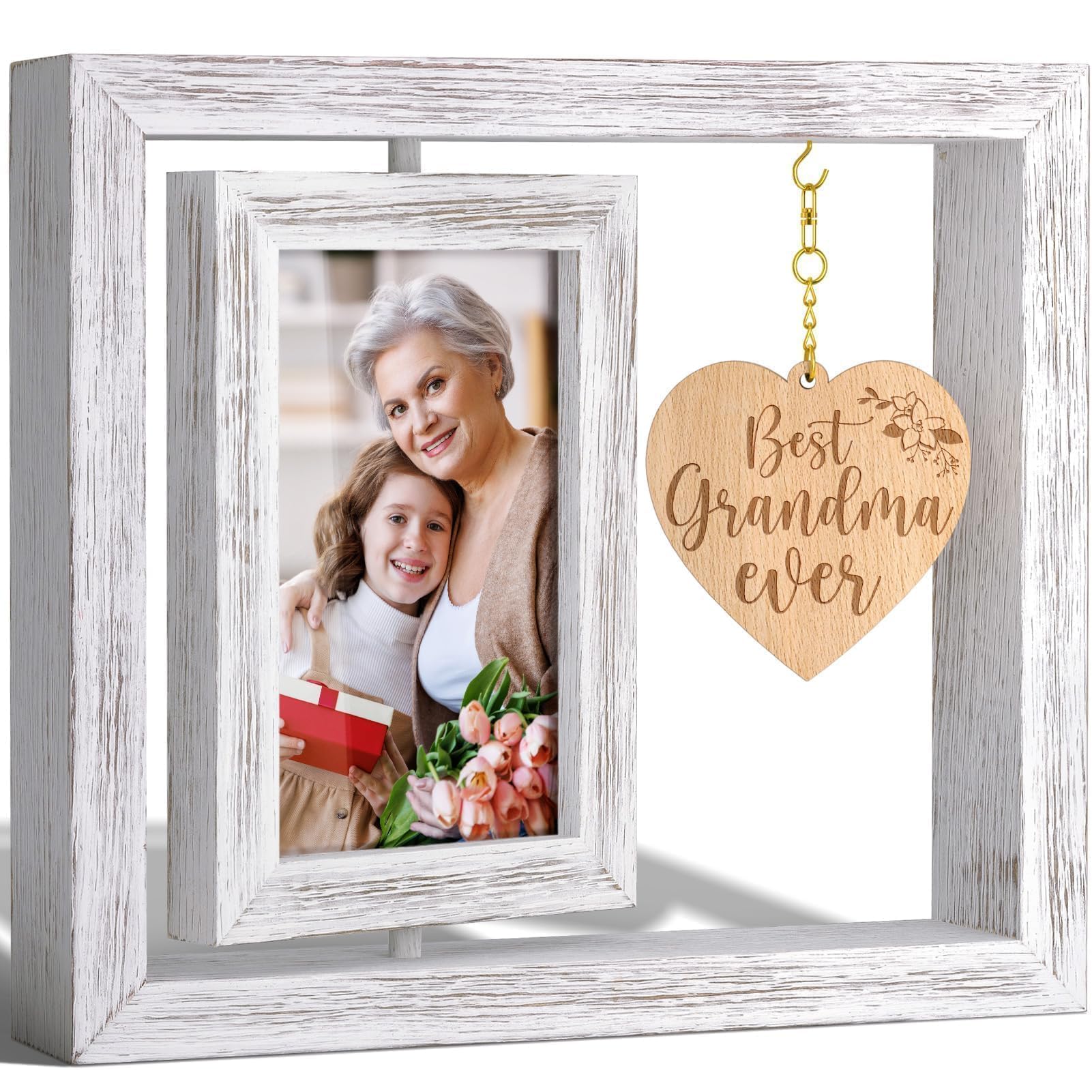 Tiblue Christmas Gifts For Grandma from Granddaughter Grandson Grandkids Nana Gifts -Grandma Picture Frame for 4x6 Photo Grandmother and Me Nana Gigi