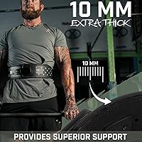 Vista 3 de Weight Lifting Belt - Lever Gym Belt for Weightlifting, 10mm Leather Weight Belt for Men - 4 Inches Wide for Support & Stability for Workouts
