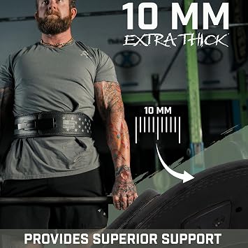 Weight Lifting Belt - Lever Gym Belt for Weightlifting, 10mm Leather Weight Belt for Men - 4 Inches Wide for Support & Stability for Workouts, Powerlifting, Bodybuilding, Fitness & Crossfit