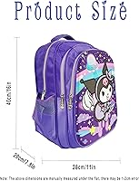 Vista 2 de Mochila de dibujos animados de 16 pulgadas, elegante mochila casual con múltiples compartimentos, Negro02, Mochilas Daypack
