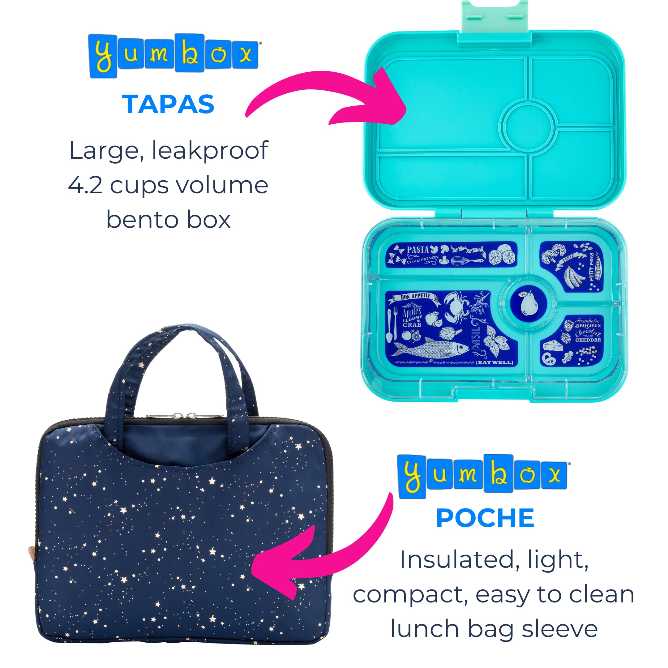 Yumbox Tapas Leakproof Bento Box Poche Bundle - Image 3