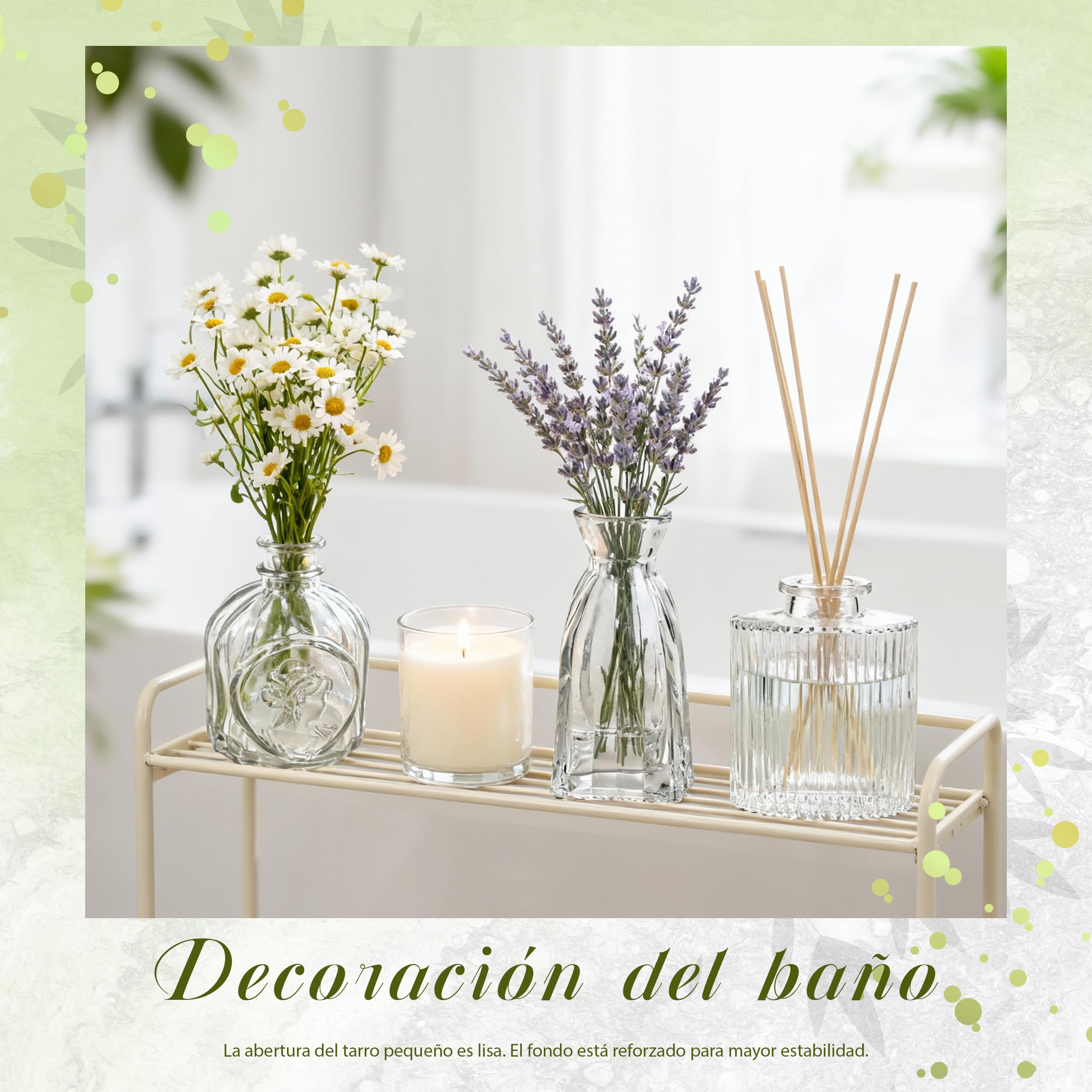 Der Rose Juego de 12 jarrones de Vidrio para Flores, jarrón Transparente de Vidrio a Granel para centros de Mesa para Decoraciones RÚsticas de Boda, arreglos Florales, decoración de Mesa del hogar