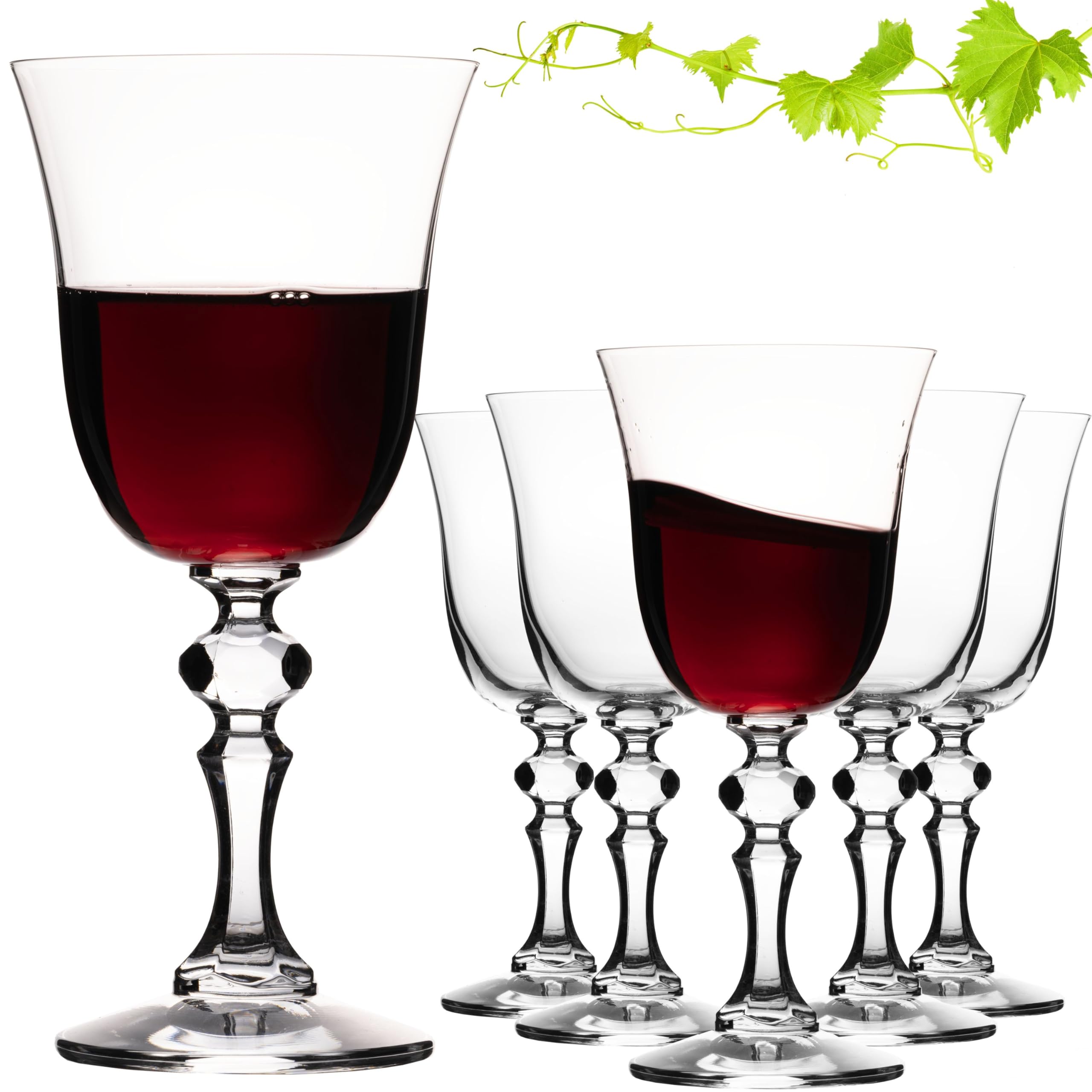Imperial Lot de 6 verres à vin rouge élégants 220 ml - Série « Vintage » - En verre cristalline - Passe au lave-vaisselle