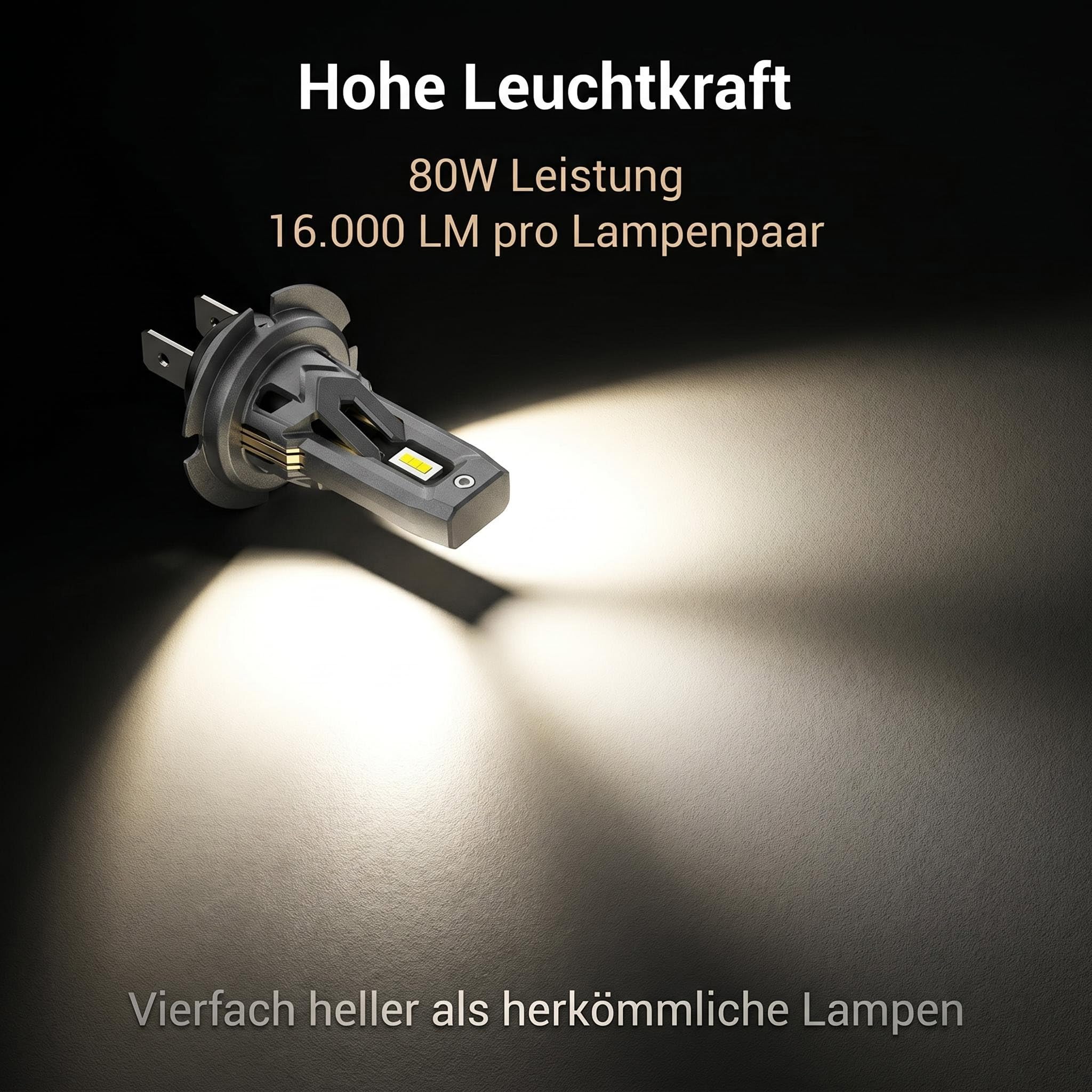 XRC H7 Auto Lampe, 80 W 16000 LM H7 Halogenlampe 6000K Abblendlicht(2PCS)