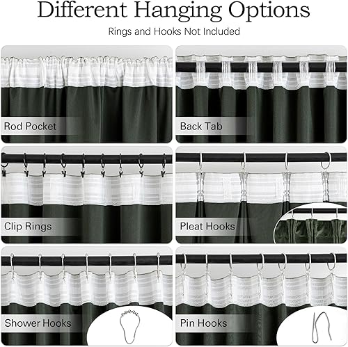 Miniatura 8 de MIULEE Cortinas de terciopelo verde oliva con ojales, aislamiento térmico, insonorizadas, para oscurecer la habitación, cortinas para sala de estar,