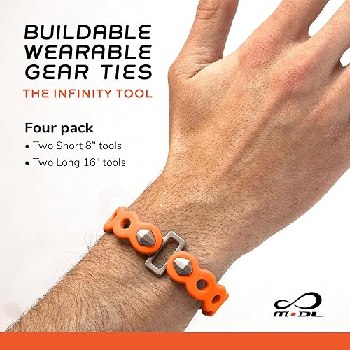 Miniatura 2 de MODL Infinity Tool 2.0 Correas modulares (paquete de 4) - Multiherramienta flexible, correa de engranaje, dispositivo portátil para aventuras al