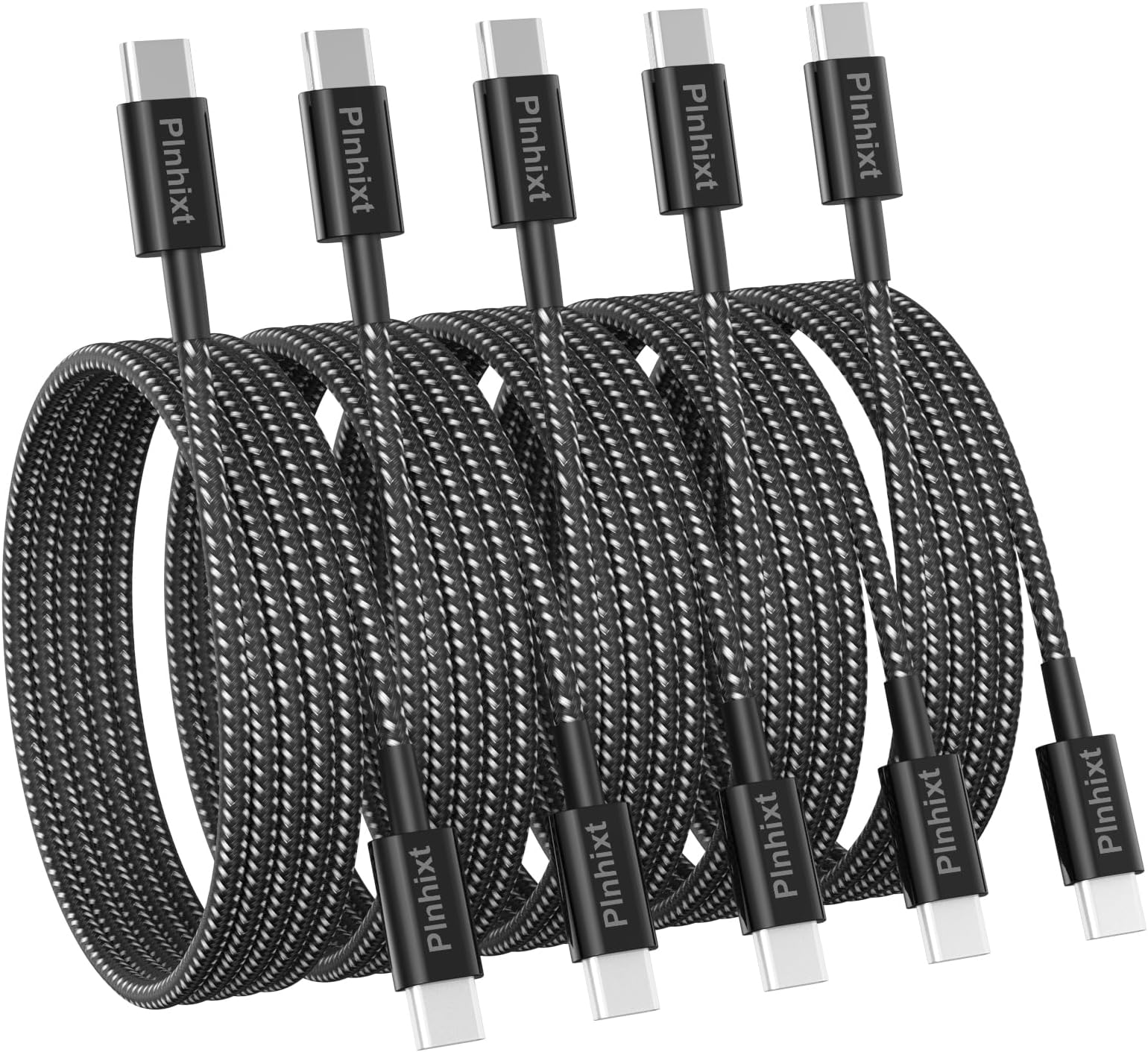 USB C to USB C Cable, 5Pack 6FT 60W(3.1A) Nylon Braided USB C Charger Cable for for iPhone 17/ iPhone 16/16 Plus/16 Pro Max/15/15 Plus/15 Pro Max, MacBook Pro, iPad Pro Air,Samsung S24/S24 Ultra/S23