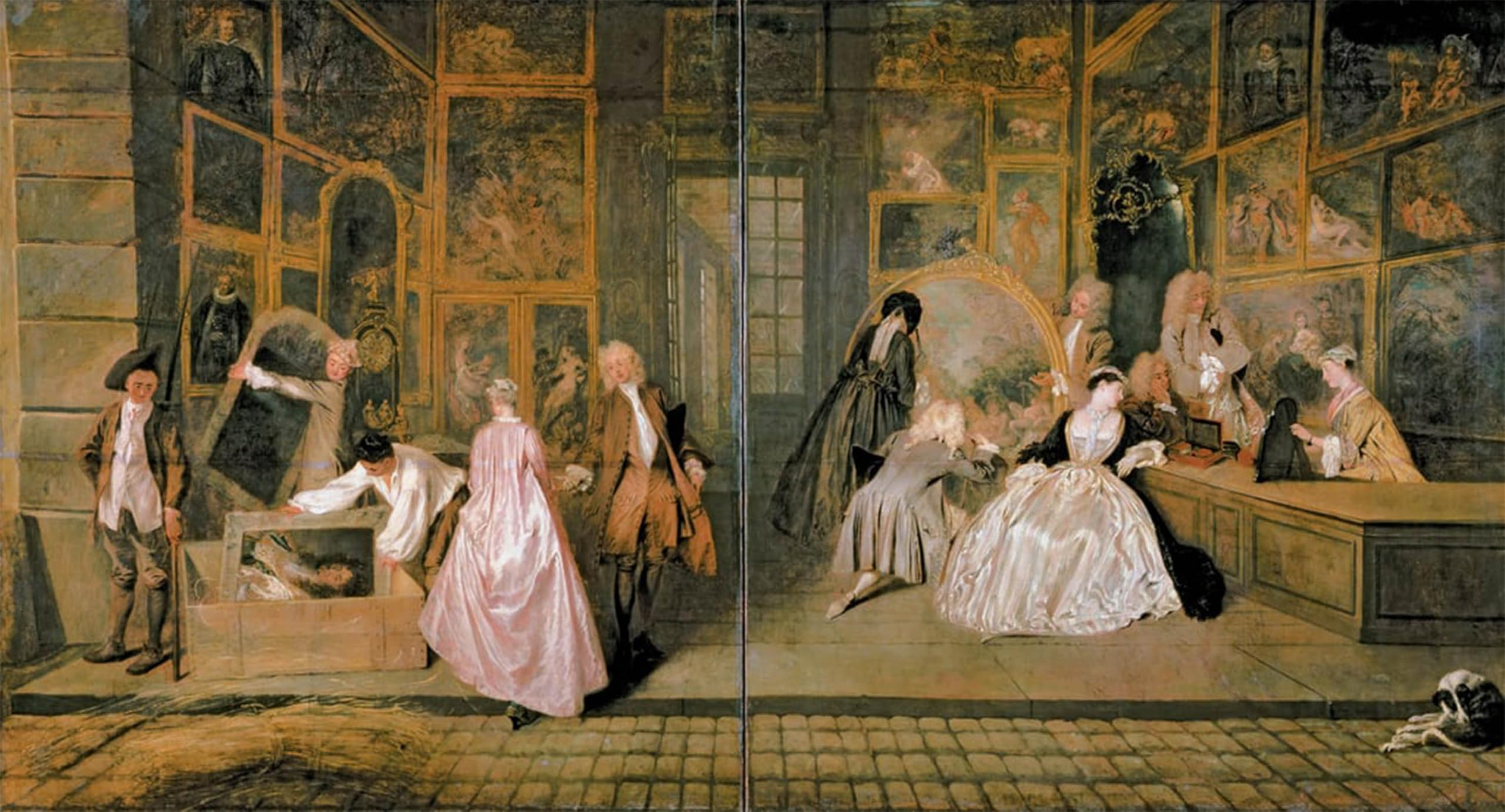 ARTXLXXBN Famous Art Print Poster Vintage Wall Art the Gersaint Shop Sign by Jean Antoine Watteau Canvas Art Poster for Home Decor 60x90cm