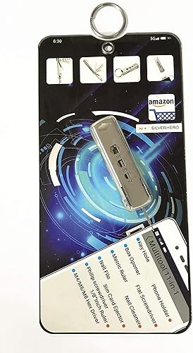 Miniatura 3 de 11 en 1 llavero multiherramienta herramientas acero inoxidable, herramienta de extracción de tarjeta SIM, herramienta EDC, abridor de botellas,