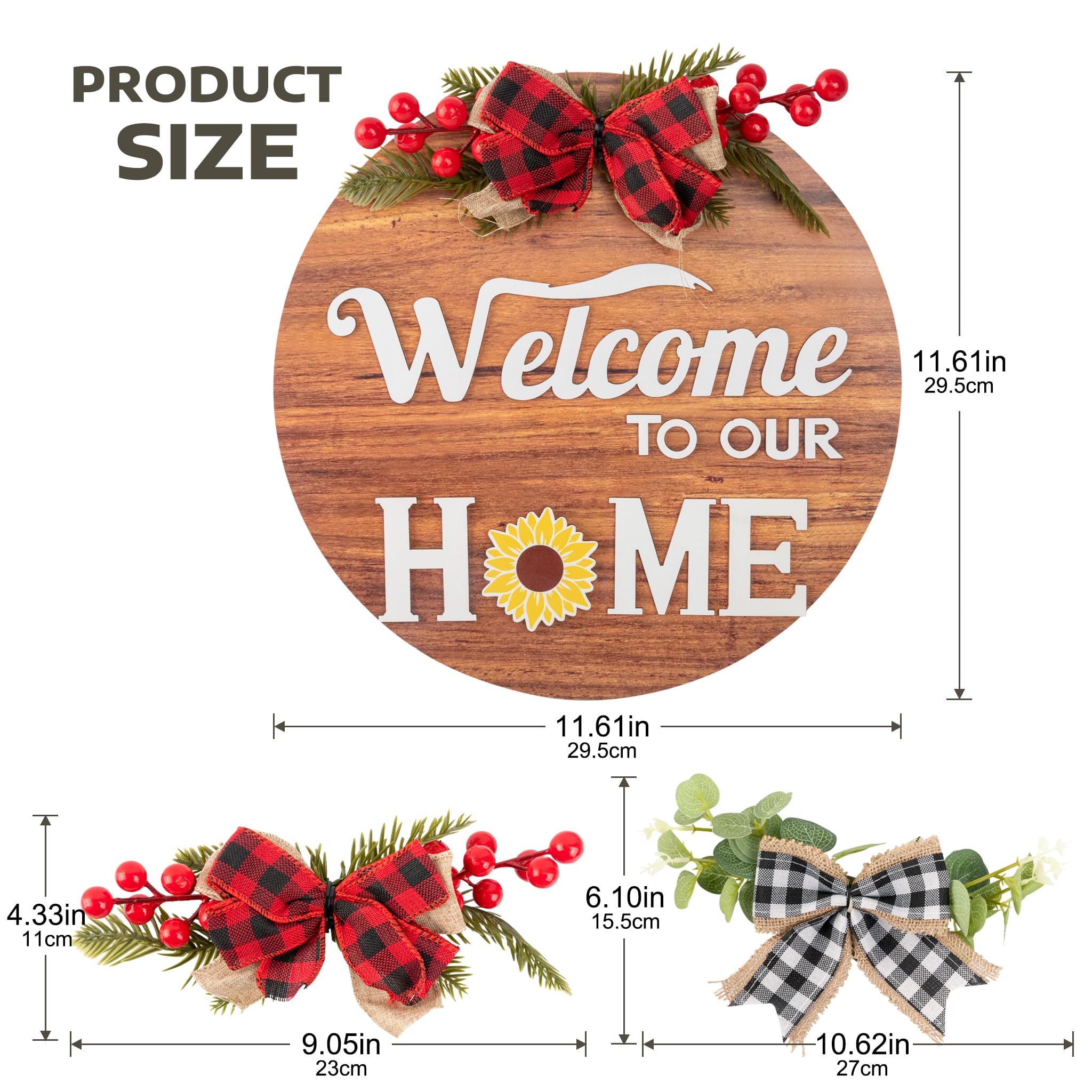 Interchangeable Seasonal Welcome Sign Front Door Decor