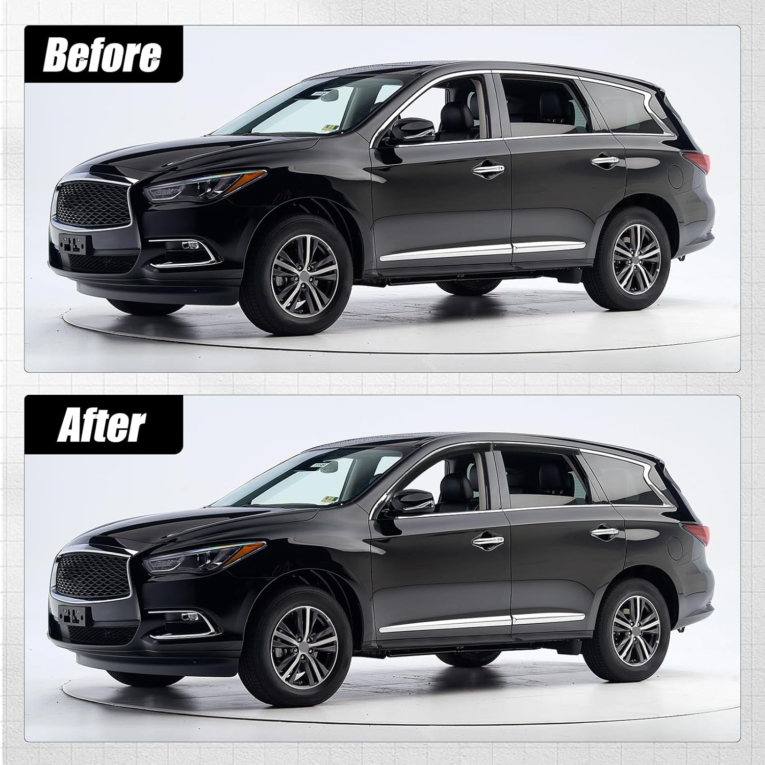 Rain Guards Window Visors for Infiniti QX60 2013-2021 with Chrome Trim