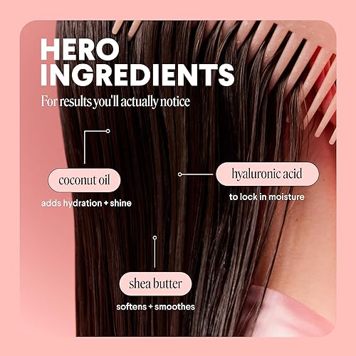 Miniatura 4 de MONDAY HAIRCARE Acondicionador de humedad de 12 onzas para cabello seco, grueso, estresado, enrollado y rizado, hecho de aceite de coco, proteína de