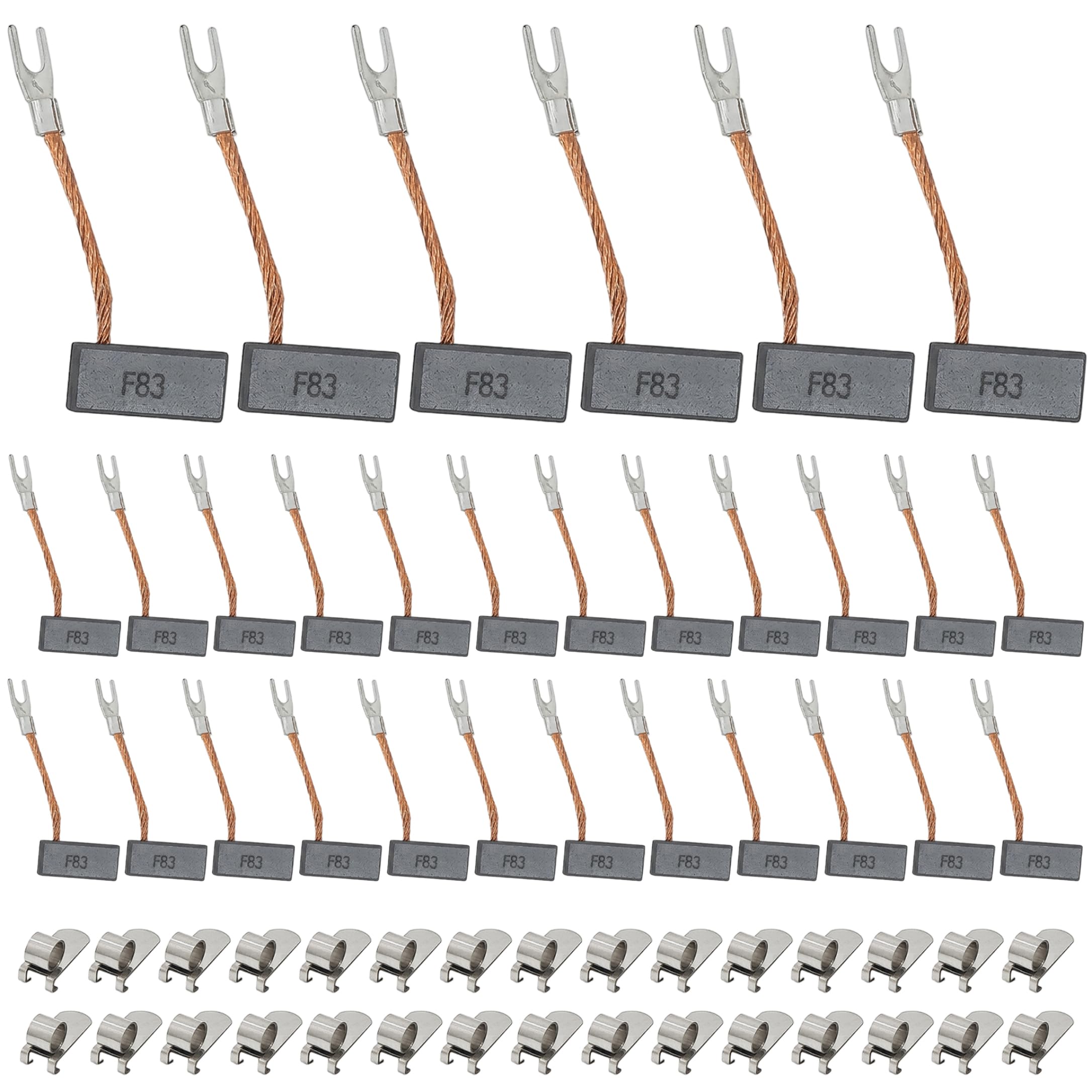Balais de charbon F83 pour moteur CC - Lot de 30 pièces 6.3x9.4x20mm