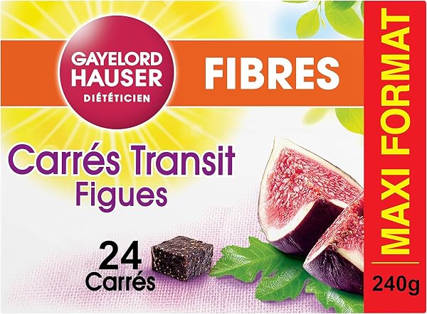 GAYELORD HAUSER - Carrés Transit Figues et Fibres - Spécial Transit - Source de Fibres - Maxi Format - 24 Carrés - Paquet 240 g - 1