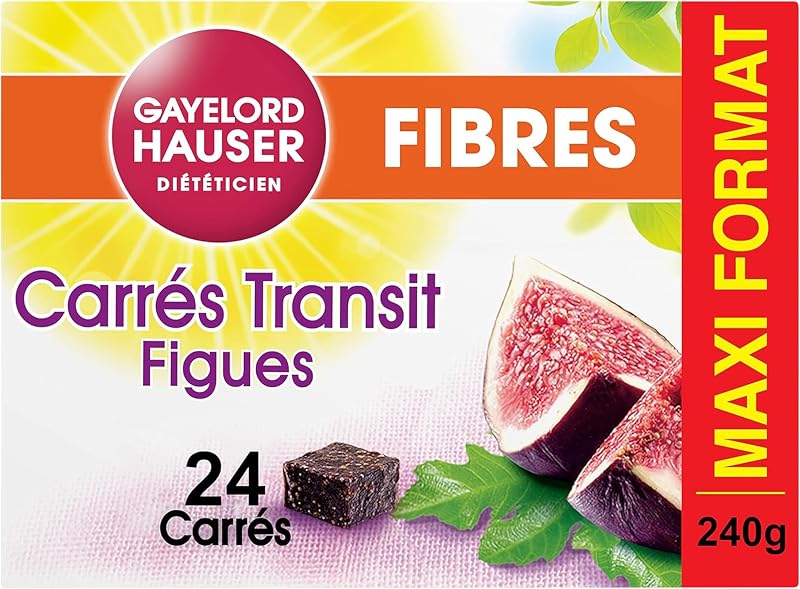 GAYELORD HAUSER - Carrés Transit Figues et Fibres - Spécial Transit - Source de Fibres - Maxi Format - 24 Carrés - Paquet 240 g