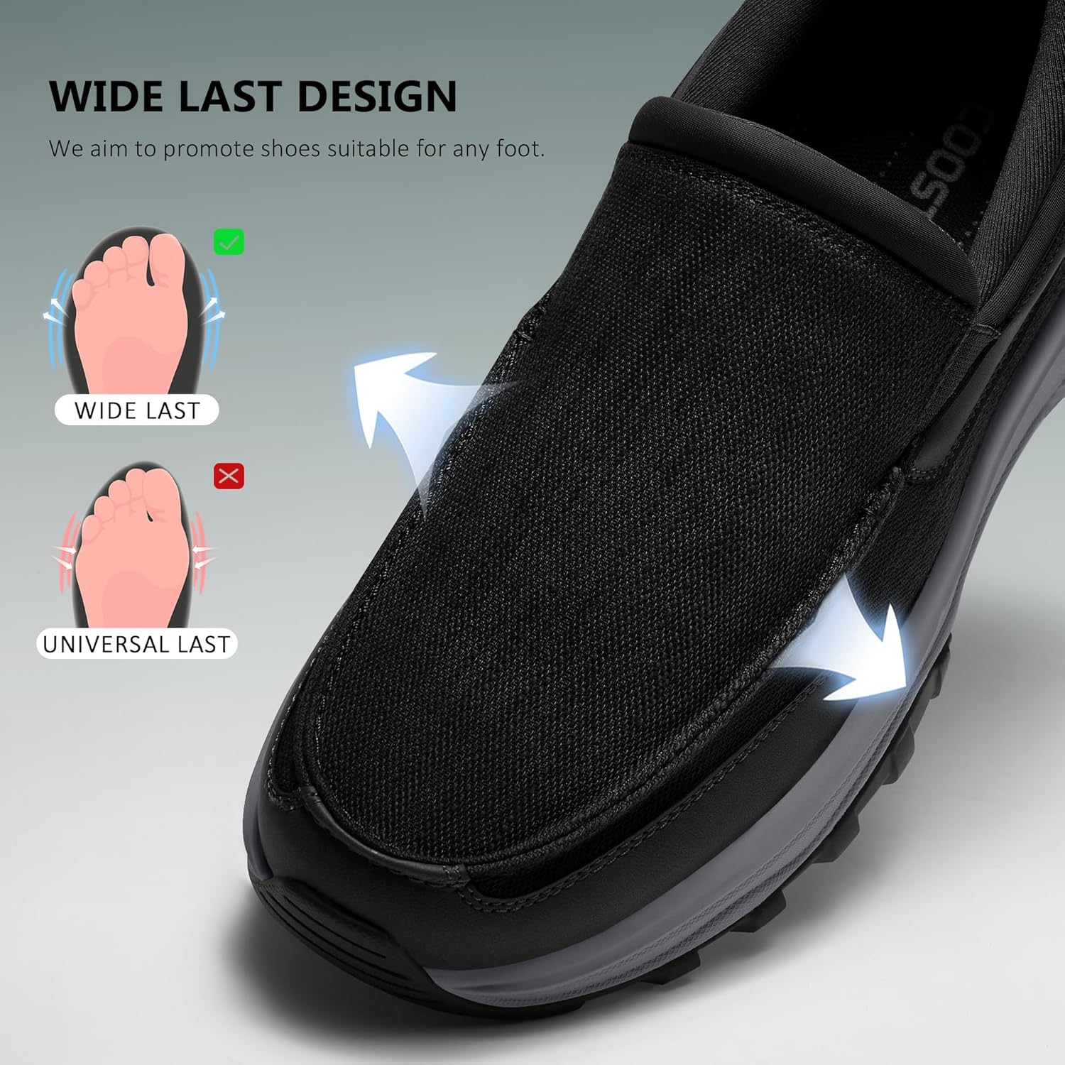 Slip On Shoes for Men Orthopedic Walking Loafers with Arch Support Canvas Shoe Casual - Image 3