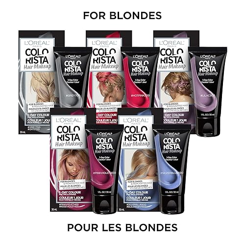 Miniatura 11 de L'oreal Paris Colorista - Maquillaje colorista para rubias, 1 día para rubias, lila500, 1 onza líquida