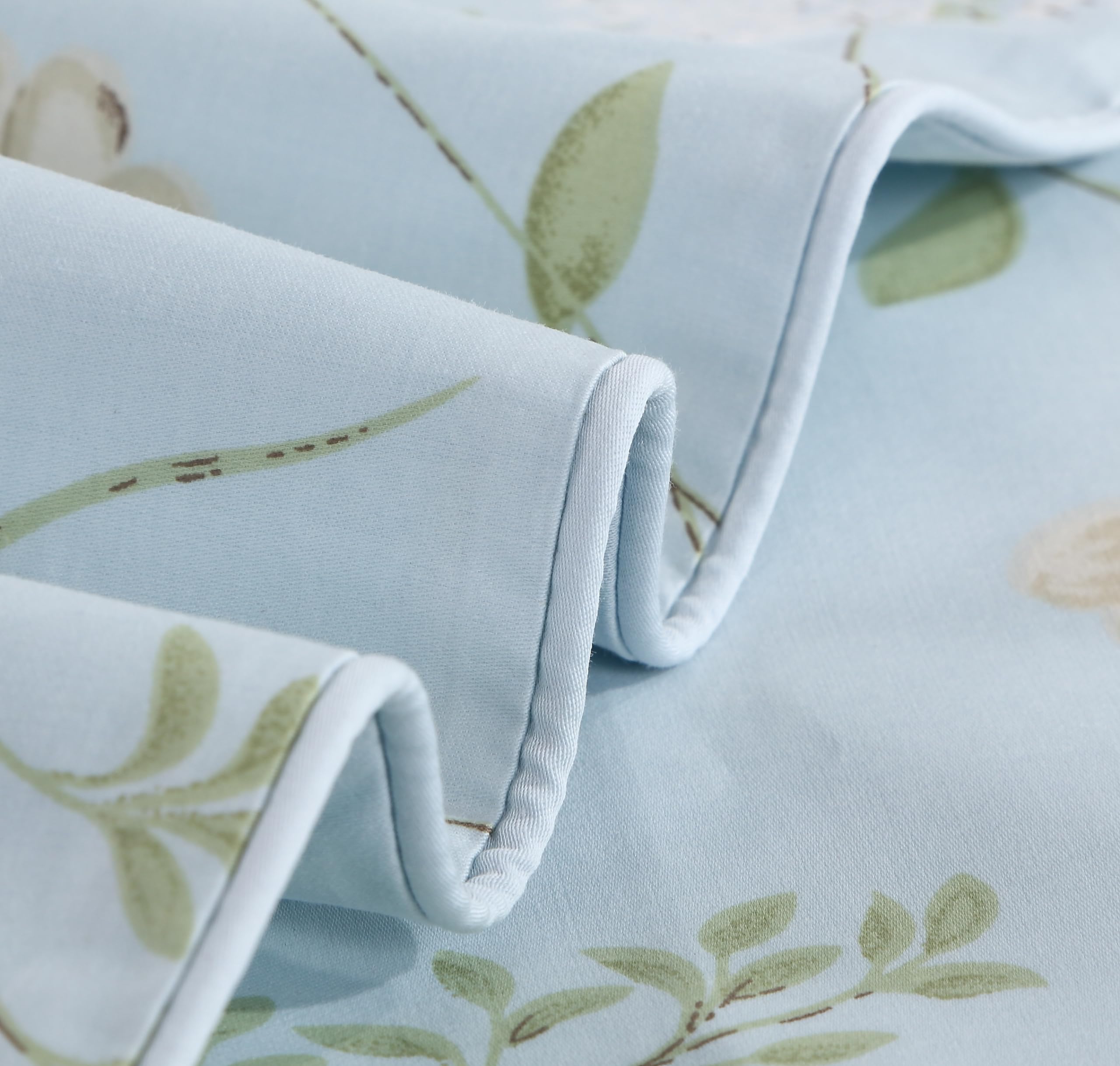 USTIDE Rustic King Size Bedding Set Botanical Floral Duvet Cover Set 800 Thread Cotton Quilt Cover Set Home Decoration,3Pieces(1Duvet Cover&2Pillowcases) - Image 4