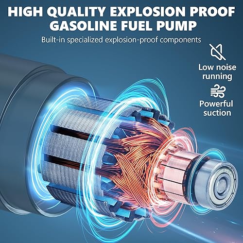 Miniatura 3 de Kit de bomba de combustible de gasolina de 110 V CA, bomba de transferencia de combustible autocebante, bombeo reversible, protección contra