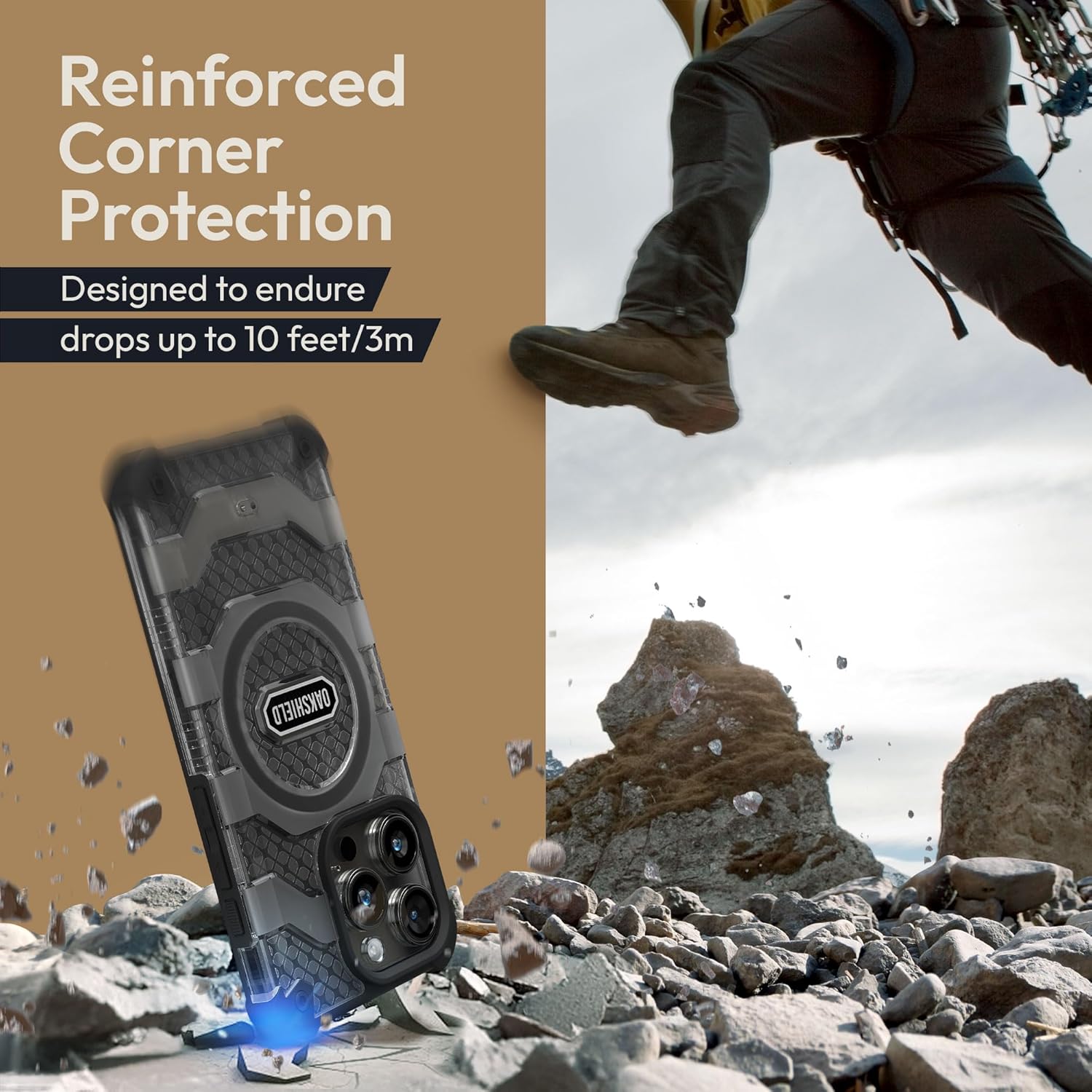 Protective Case Compatible with iPhone 15 Pro Cover - Shockproof Smartphone Cases Compatible with MagSafe - Black