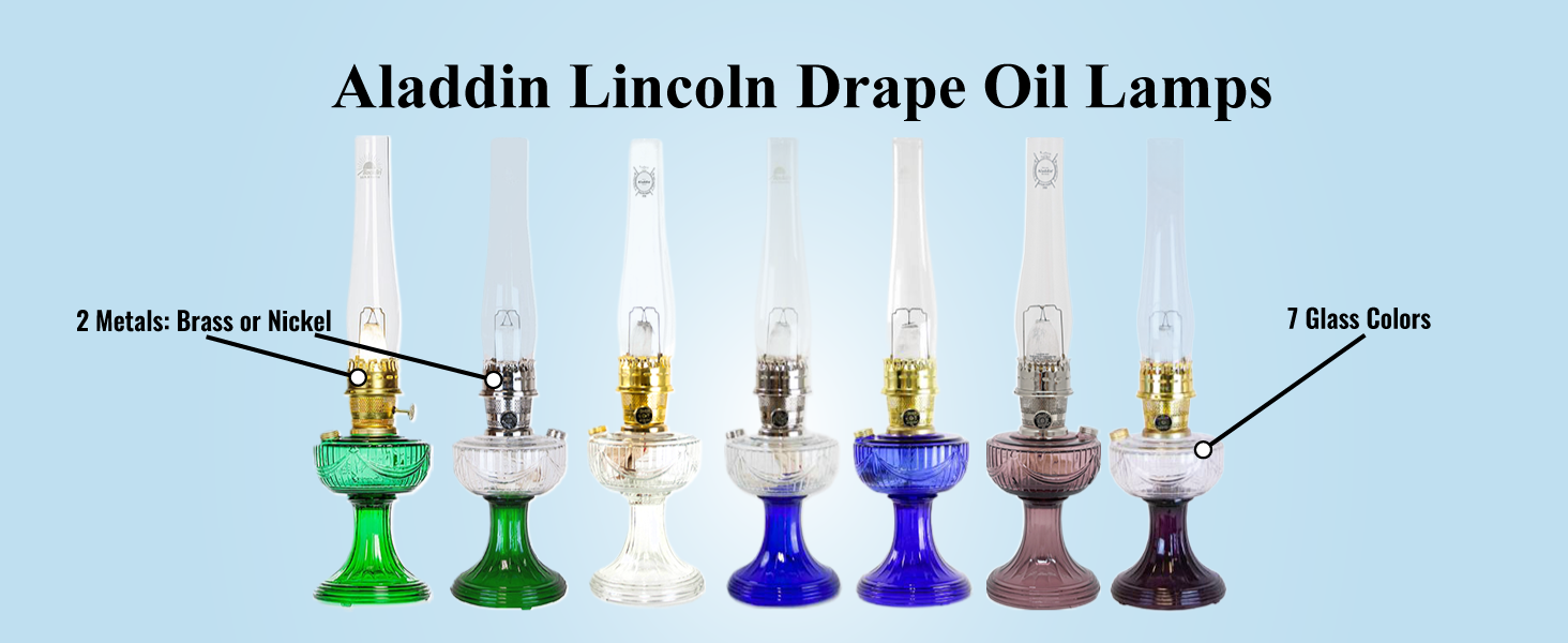 Amazon.com: Aladdin Clear Lincoln Drape Table Oil Lamp with