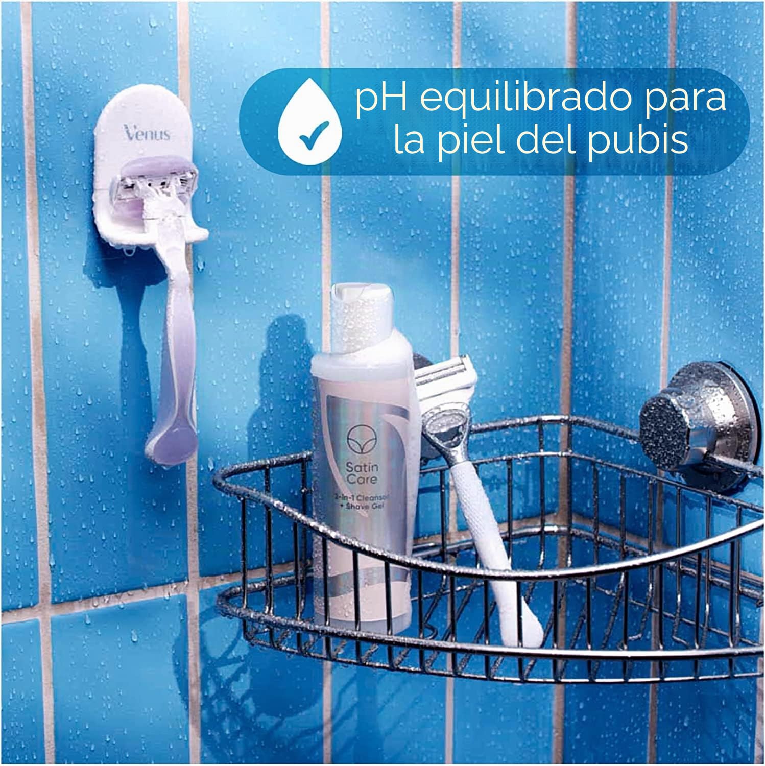 Satin Care Limpiador 2 en 1 para la piel y el vello púbico, gel de afeitar para mujeres, protege la piel durante el afeitado, fórmula suave y transparente para pubis
