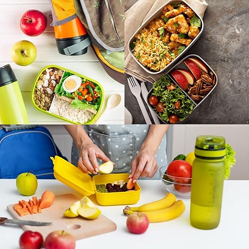 Miniatura 6 de PATIKIL Lonchera para mujereshombres, bolsa térmica térmica reutilizable de 7.5 x 4.7 x 7.9 pulgadas para el trabajo, picnic al aire libre, color