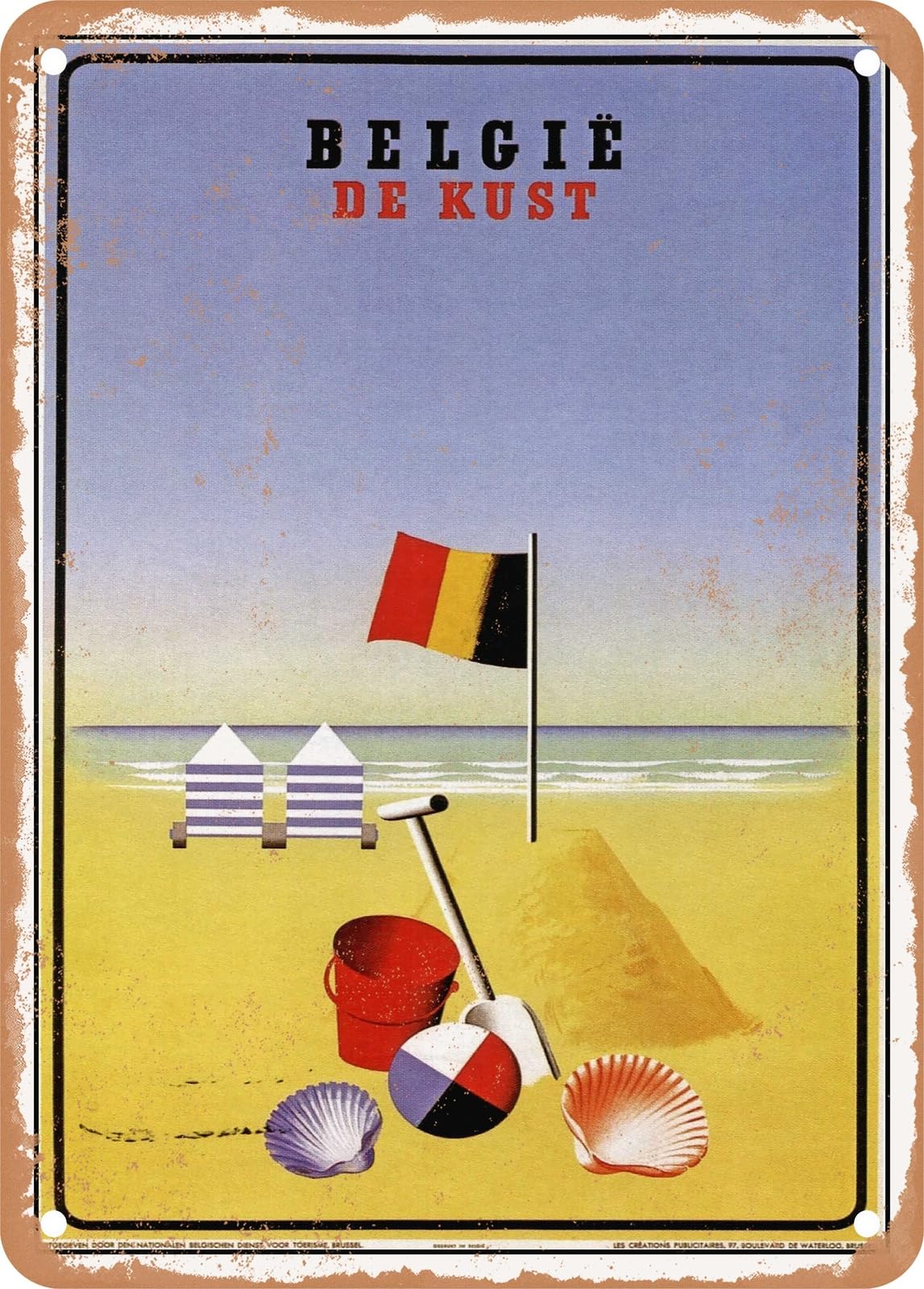 METAL SIGN - 1938 Belgium the Coast Vintage Ad home decor