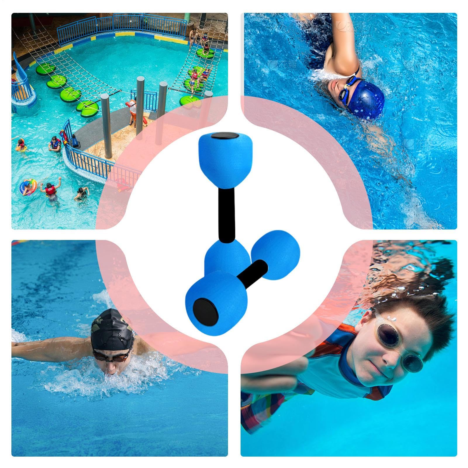 Attrezzature Per Il Fitness In Acqua - Manubri Per Acquagym In Schiuma EVA | Manubri Galleggianti Per Piscina | Attrezzatura Per Allenamento Acquatico, Nuoto E Perdita Di Peso In Casa