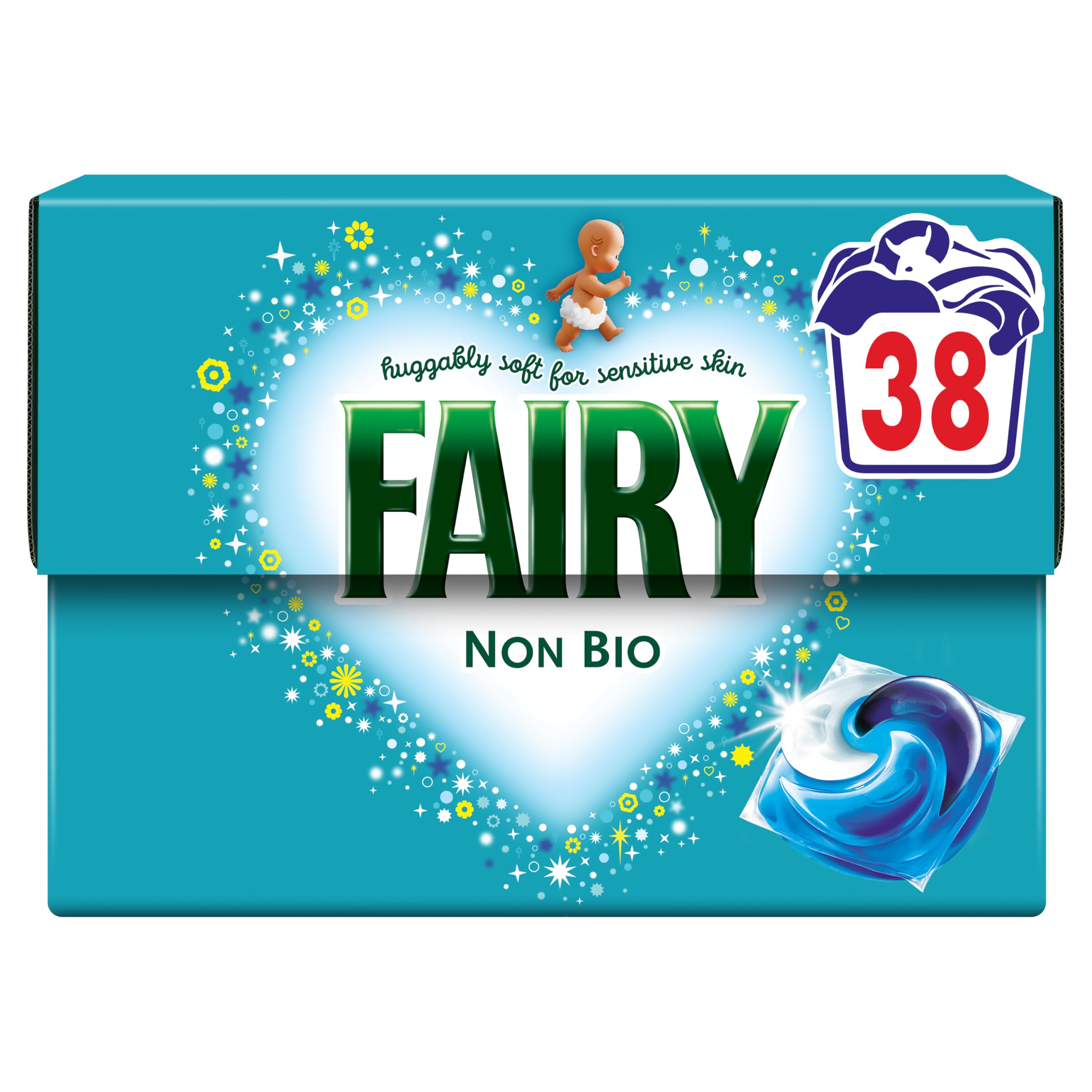 Fairy Non Bio Washing Liquid Pods, Voted No1 for Sensitive Skin 38 Washes