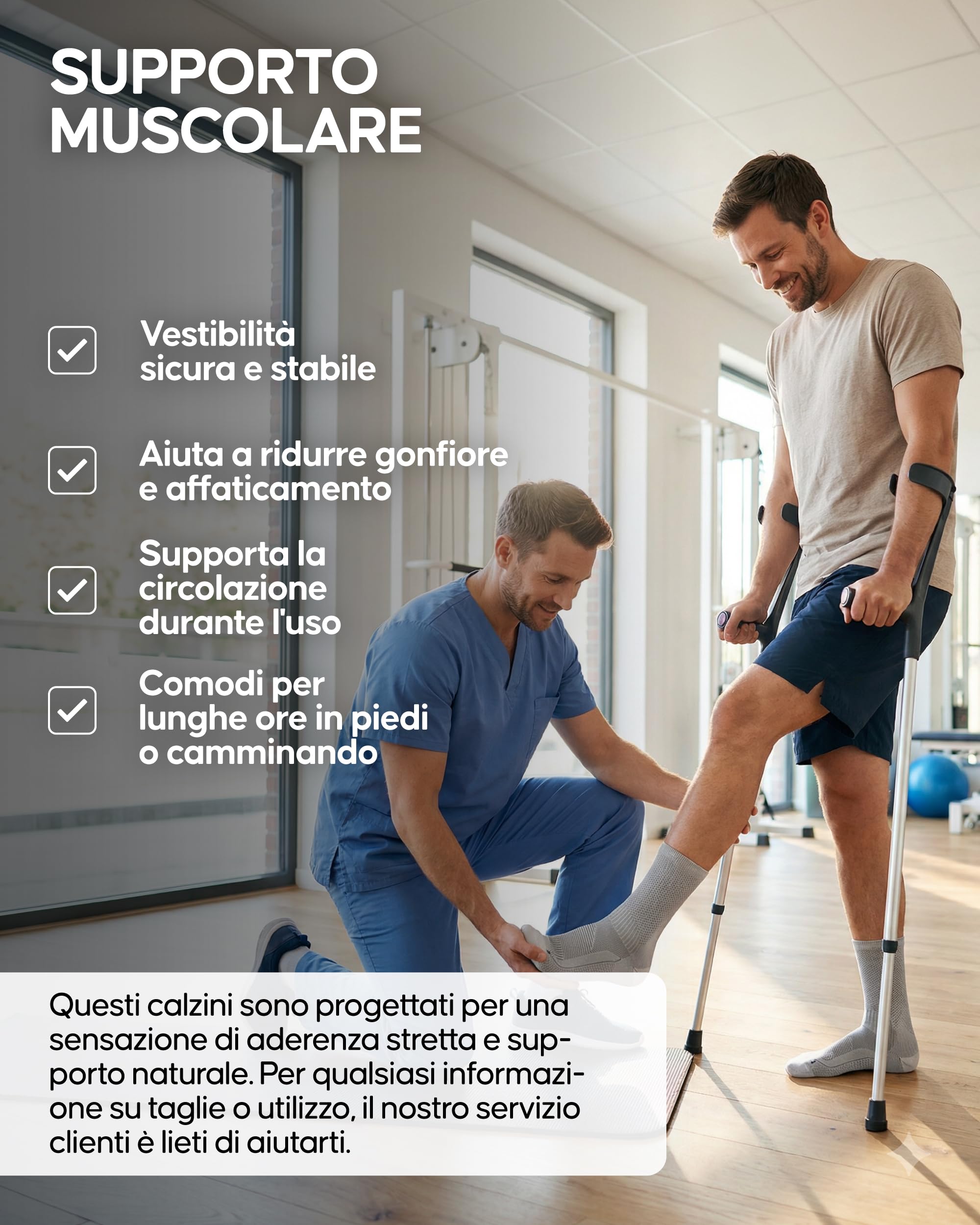 DANISH ENDURANCE Calzini Compressione per Fascite Plantare, Uomo Donna, Fasce Anti-Vesciche per Dolori Caviglia, Calzini Ortopedici per Neuropatia, 2 Paia