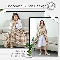 Vista 36 de XING YE CHUAN Fleece Wearable Blanket, Comfy Poncho Throw with Buttons, Plush Sleeveless Blankets, for Women Cape Wrap Cover