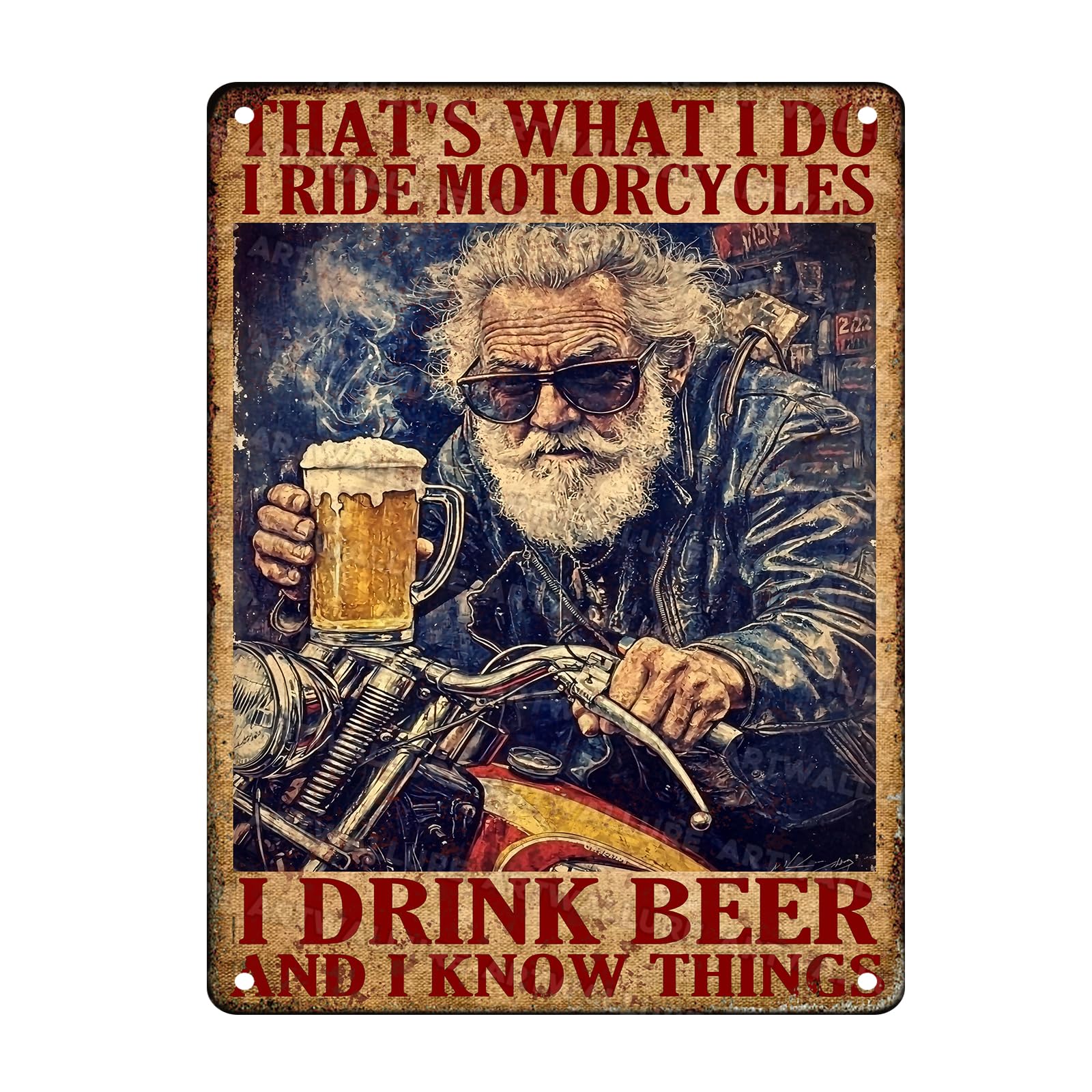 Vintage Metal Tin Sign Motorcycles That's What I Do I Ride Motorcycles And I Know Things For Cafe Bar Restaurant Shop Cabin Decor 12x16inch Custom Private Property Signs Outdoor