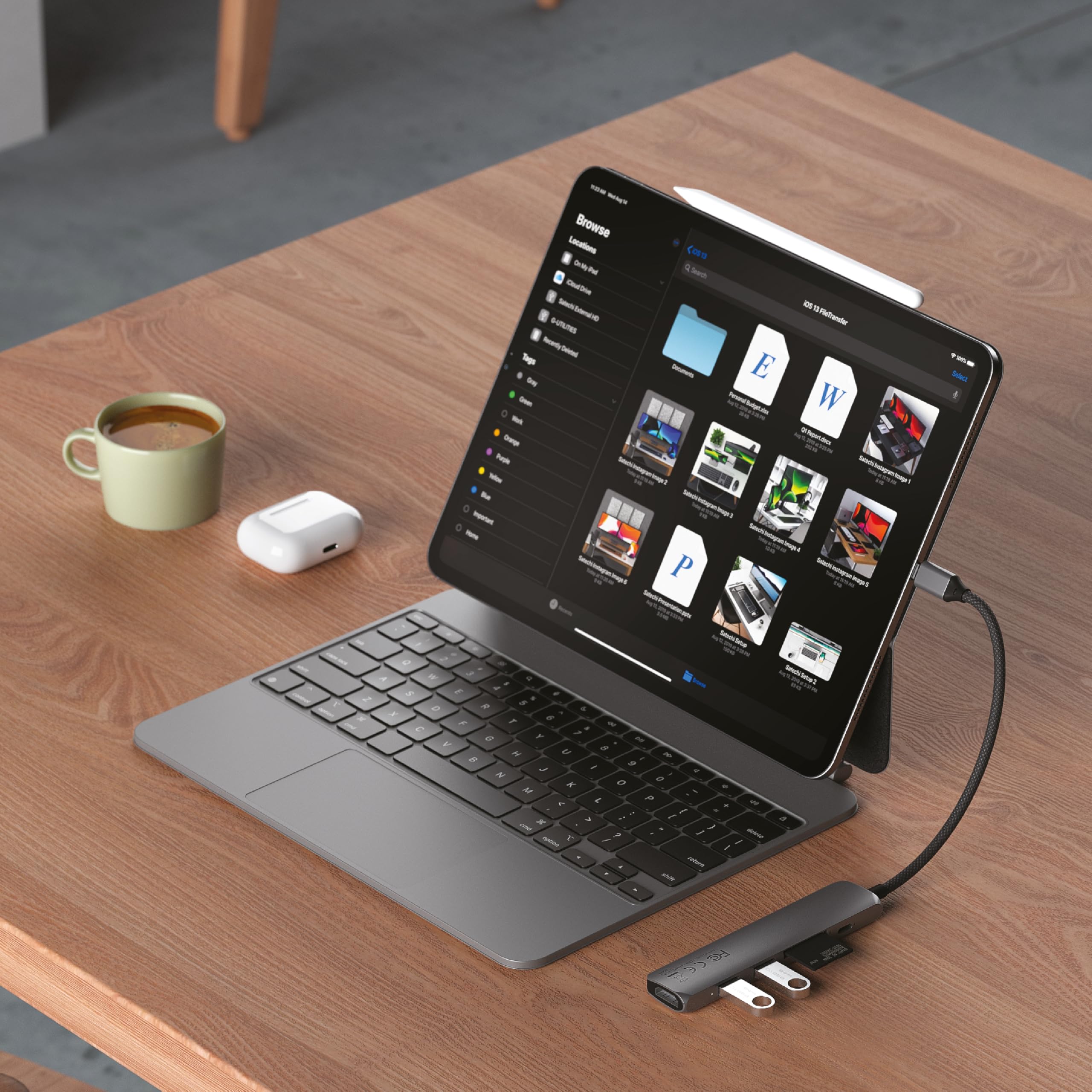 SATECHI Hub USB C 6 en 1 Slim Plus, PD 100W, HDMI 4K, Gris Sidéral | 2x Ports USB-A 10Gbps, vidéo 4K@60Hz, lecteurs SD/microSD, pour MacBook Air/Pro/Neo, Windows et plus