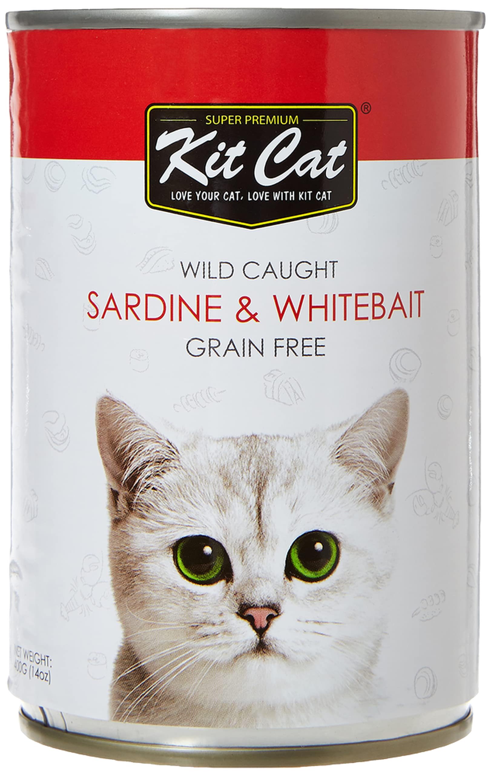 Kit Cat Pacific Sardine with Fresh Whitebait Canned Cat Food 400g