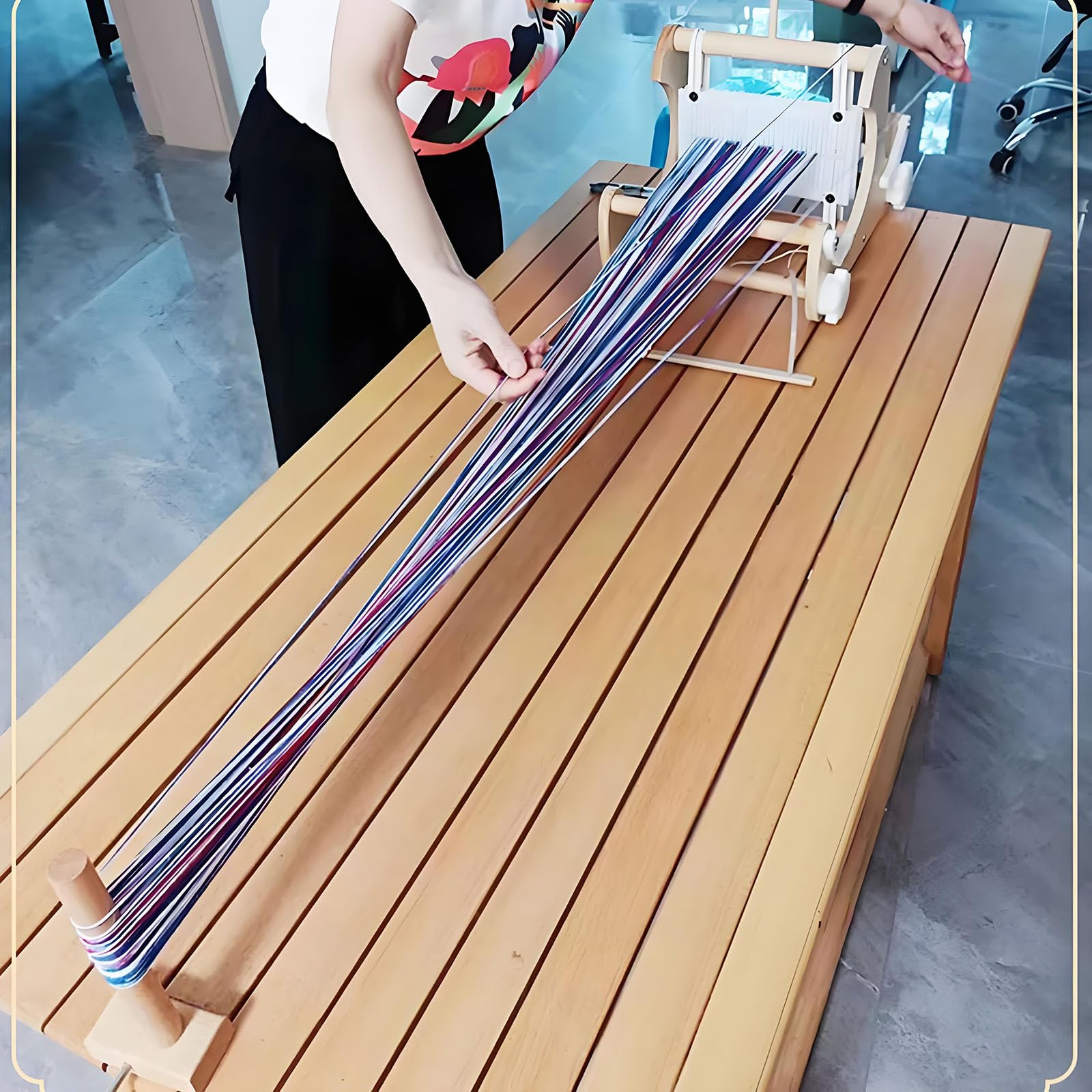 Drewniane Krosno Tkackie Na Biurko, Ręcznie Robiona Na Drutach Maszyna Tkacka, Szerokość Tkania 20 Cm, Sztywne Czółenka I Czółenka, Krosno Tkackie Dla Dzieci, Poprawa Umiejętności Praktycznych Dzieci
