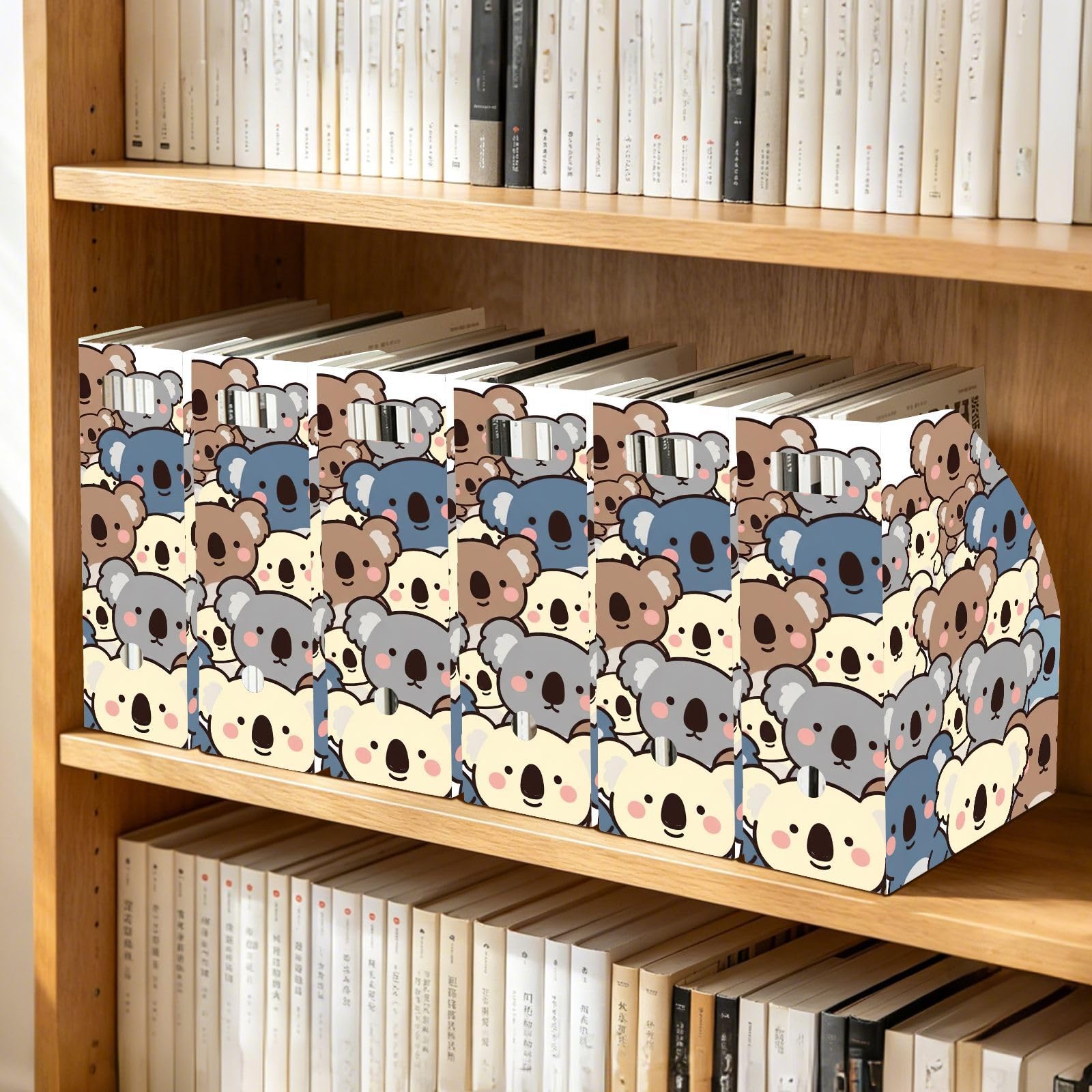 Organisateur de livres blanc Koala de dessin animé