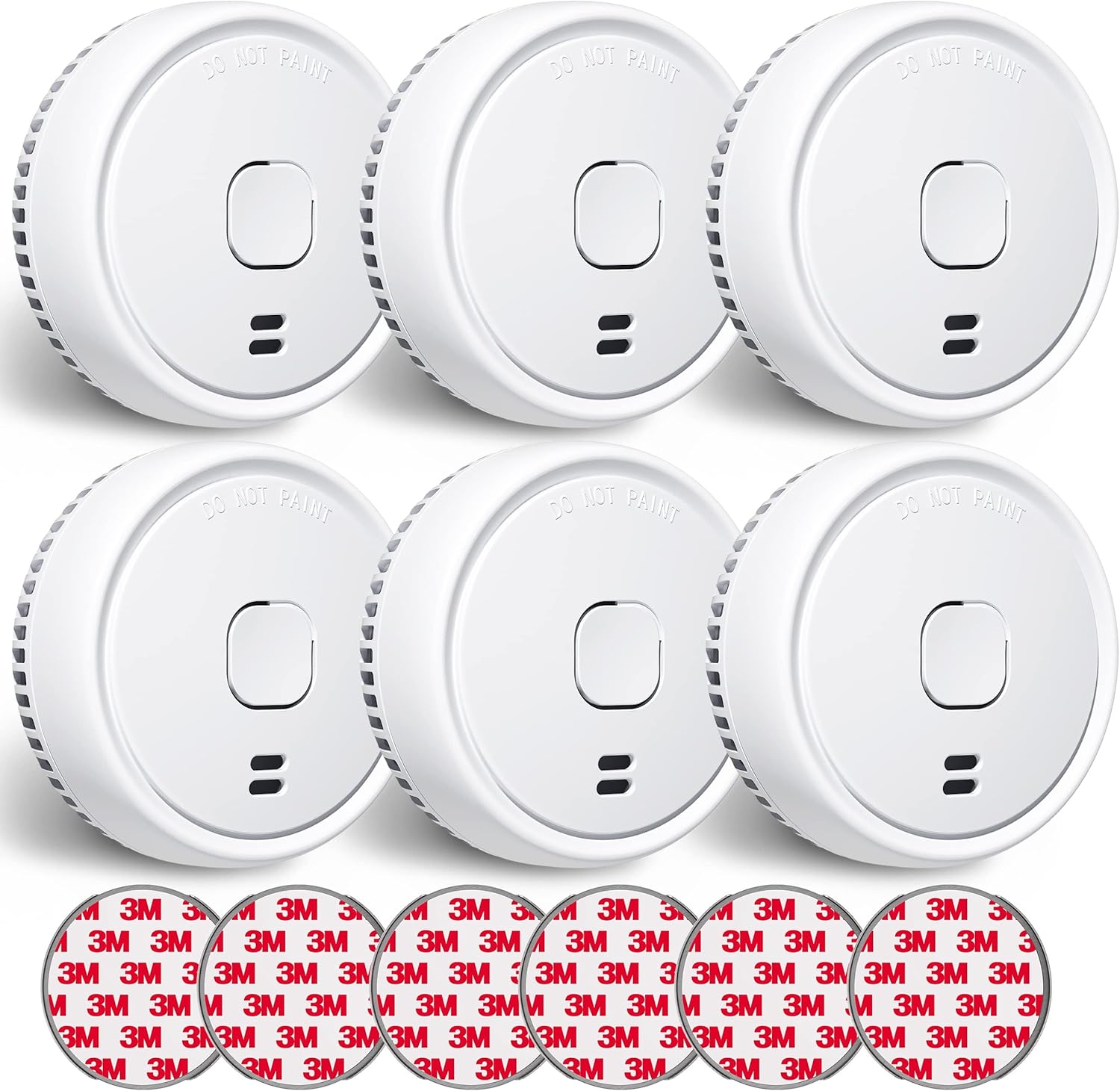 Ecoey Smoke Detector, Fire Alarms Smoke Detectors?Smoke Detector Battery Operated with Photoelectric Sensor, Fire Alarm with Low Battery Indicator, Smoke Detectors Used in Home, FJ138, 6 Packs