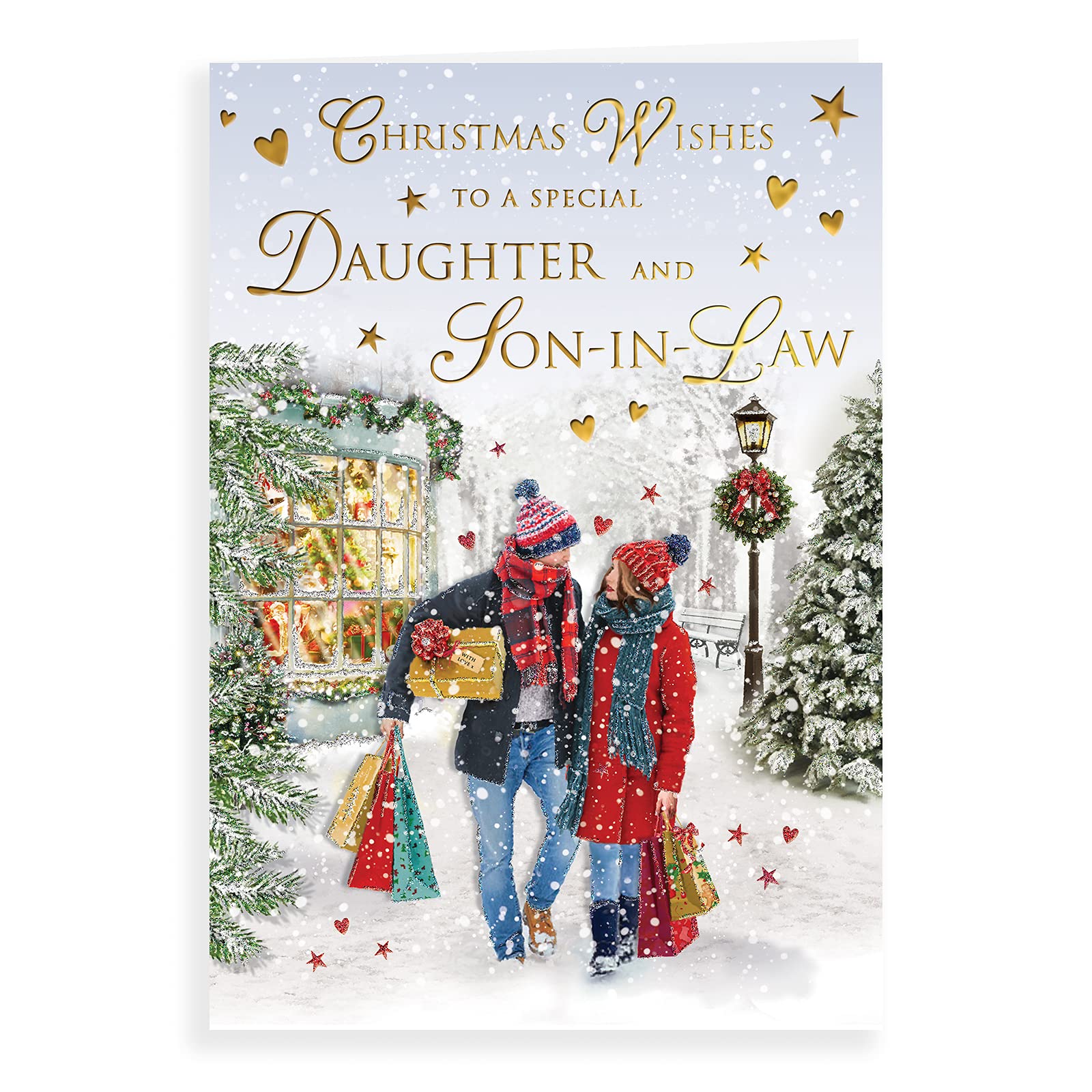 Piccadilly Greetings Traditional Christmas Card Daughter & Son in Law - 9 x 6 inches - Regal Publishing Multicoloured C85386