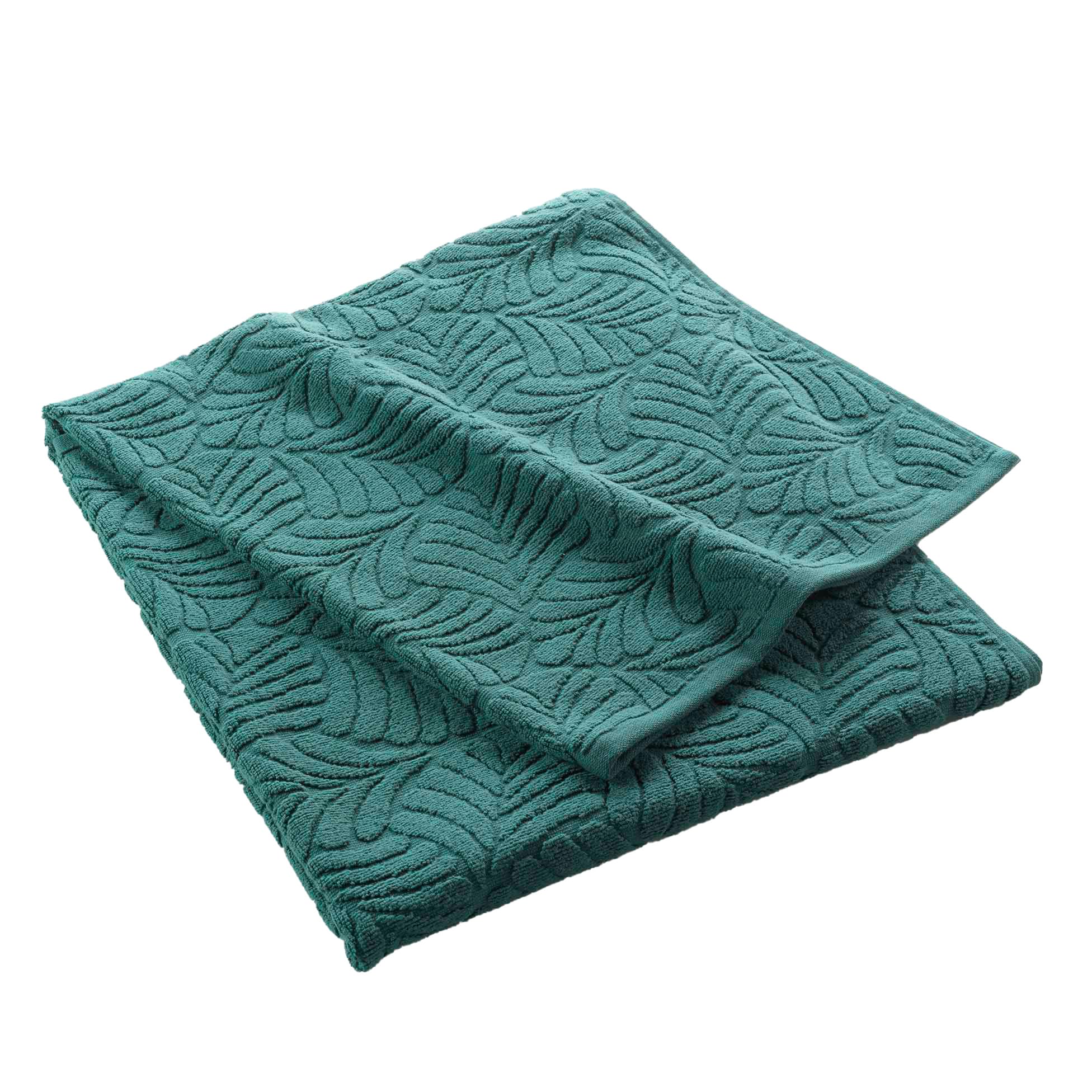 Douceur d'Intérieur Amazone Bath Towel, 90 x 150 cm, Emerald, 100% Cotton, Emeraude