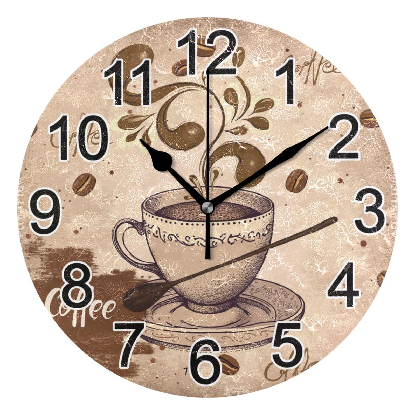 Horloge murale rétro décorative pour chambre et bureau calme