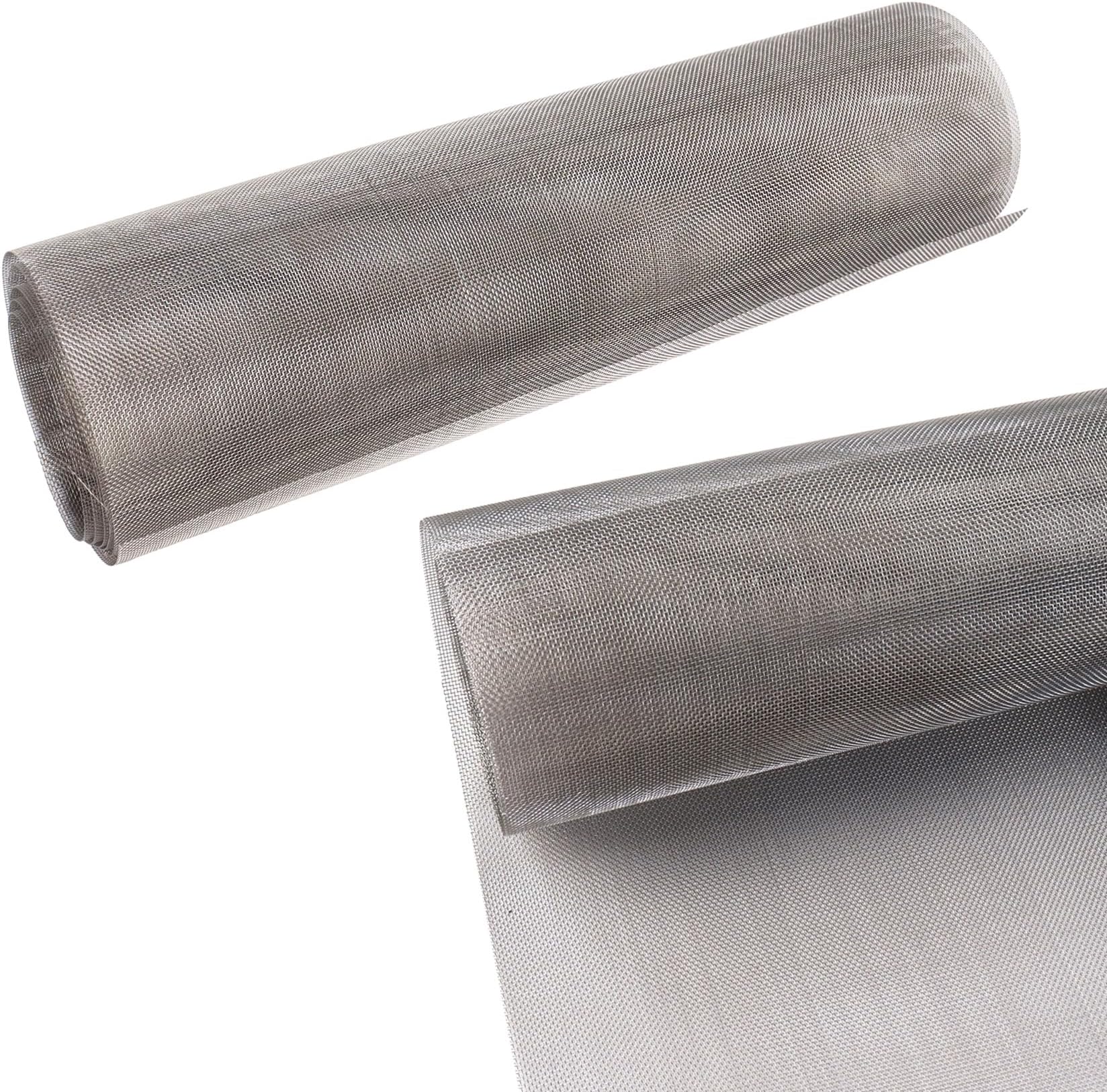 - Klmnop 2 Pack 304 Stainless Steel Sturdy Mesh Screen, 11.8"x47.2"(30x120cm) Woven Wire 30 Mesh Air Vent Mesh Never Rust, Hard and Heat Resisting Wire Screen for Vent, Cage, Garden(Grey)