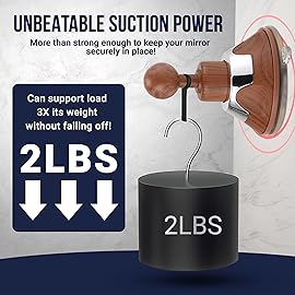 MIRRORVANA Fogless Shower Mirror for Shaving - Shatterproof Surface, Upgraded Suction Cup, and 360 Swivel Design - 6.3 x 6.3 (Bamboo Print)