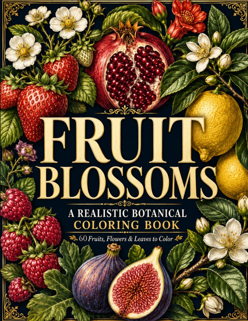 Fruit Blossoms: A Realistic Botanical Coloring Book Featuring Fruits, Flowers, Leaves and Branches from Nature