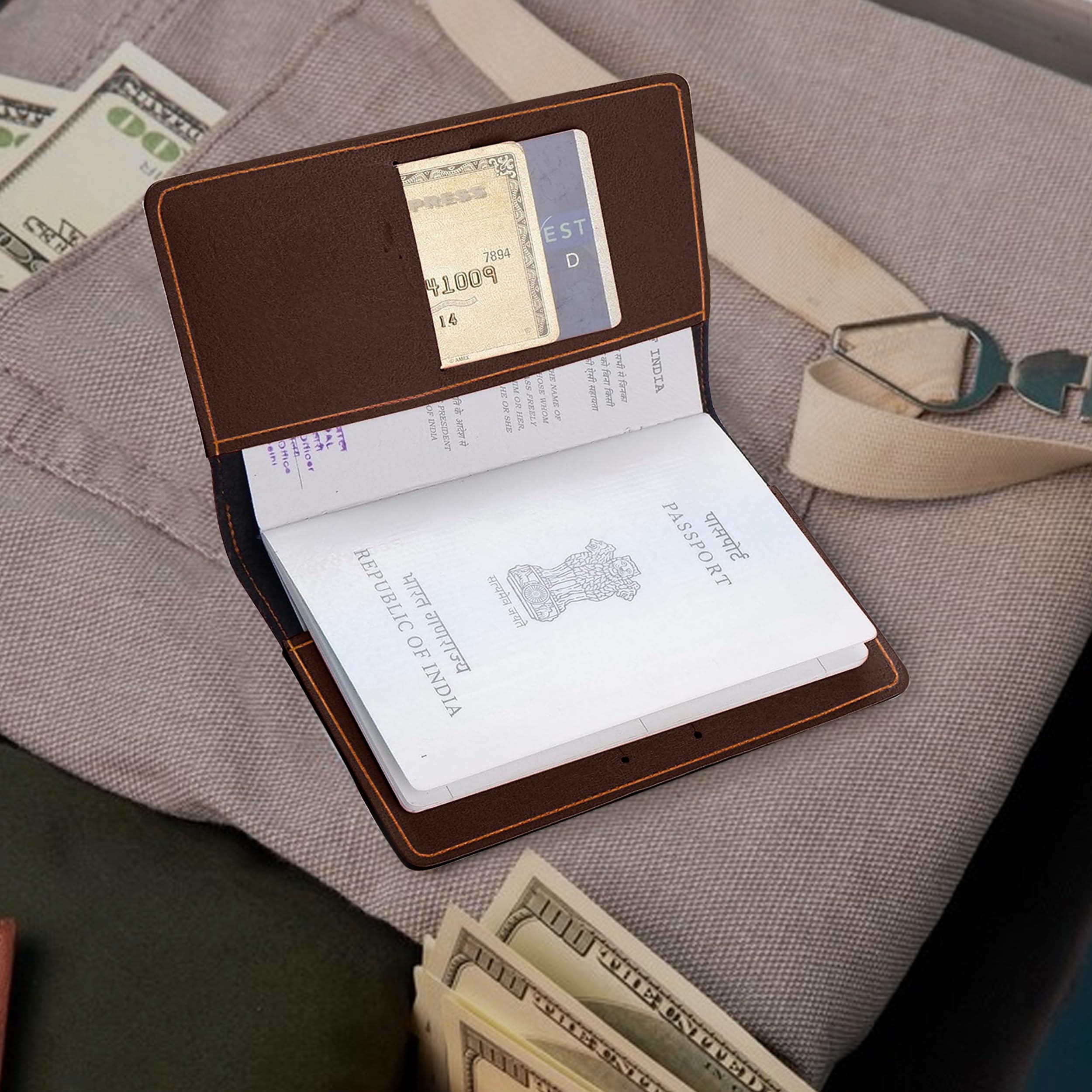 The Wallet Store Leather Passport Cover - Brown