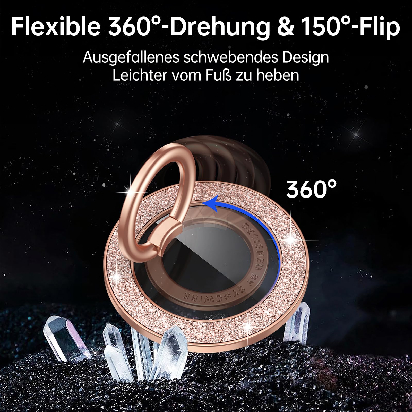 Magnetischer Handy-Ringhalter Für Mag-Safe – Mit Glitzer, Drehbar & Als Standhalter Nutzbar