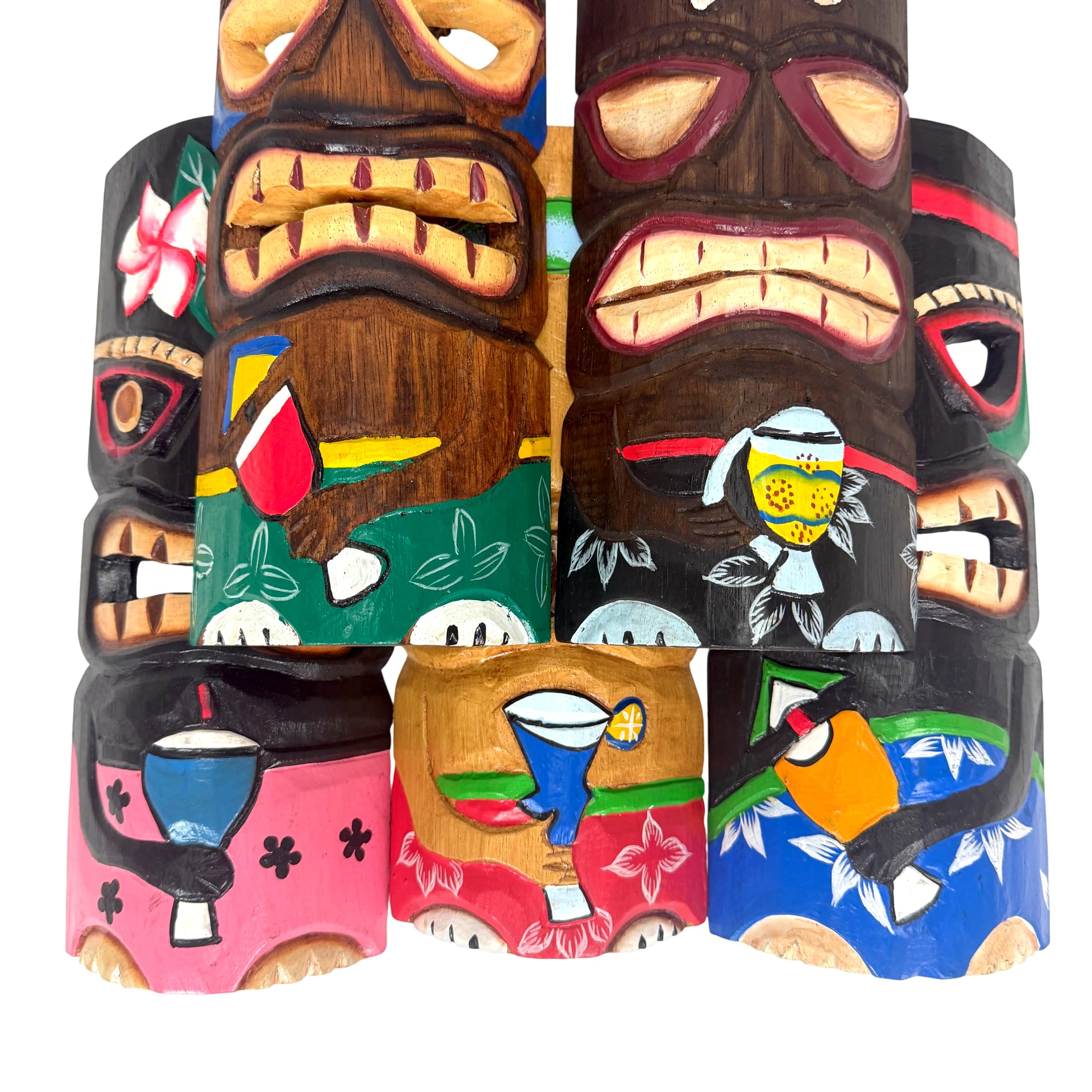 Amazon.com: Zeckos Set of 5 Tiki Mask Wall Decor, 10 Inch Hand